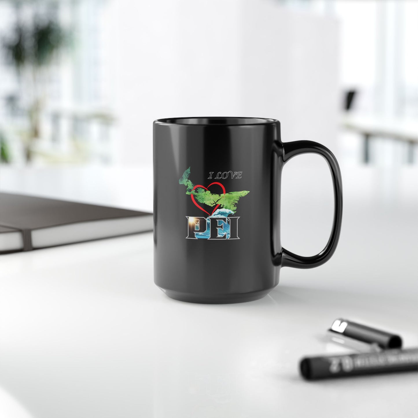 I Love PEI / Black Mug, 15oz