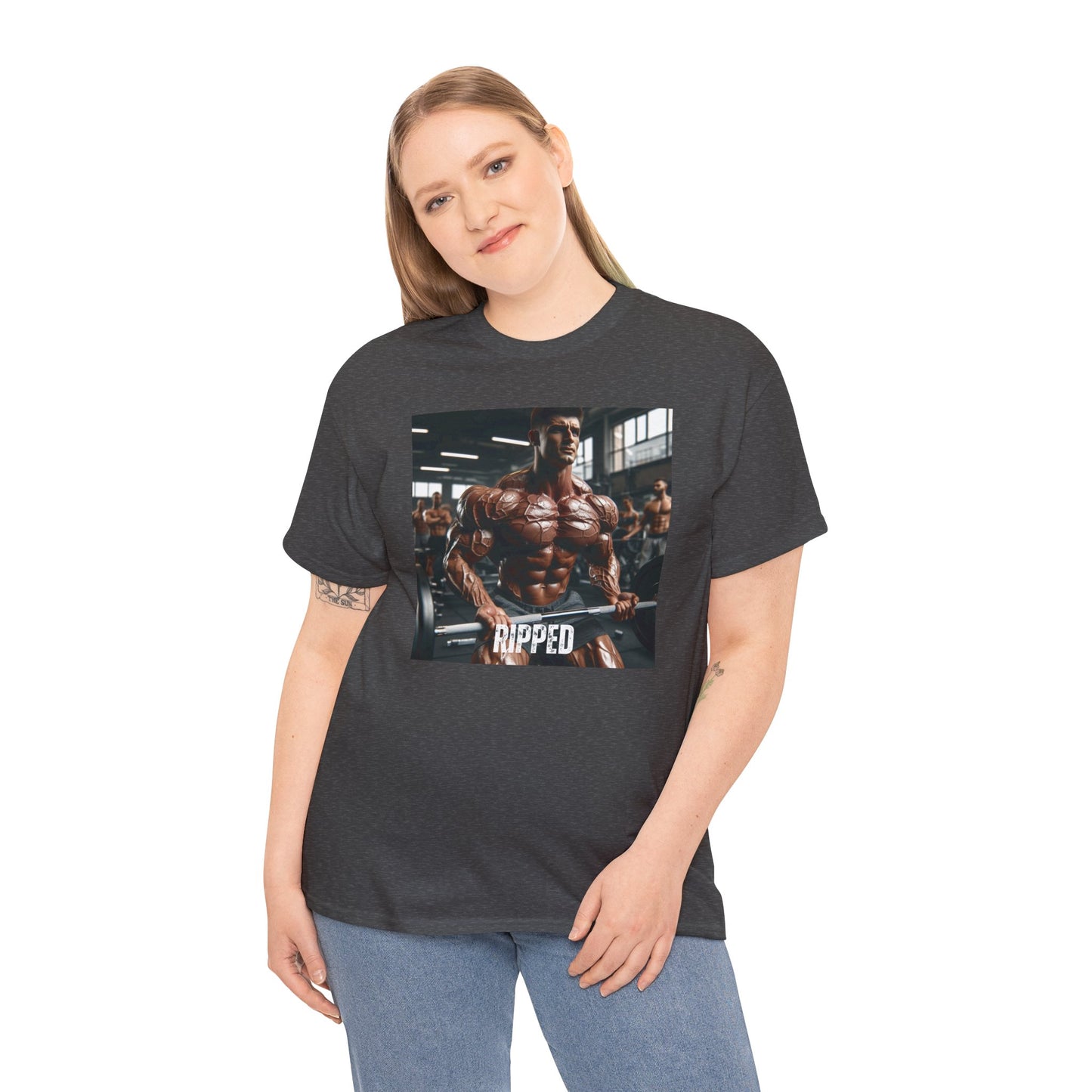 "Ripped" bodybuilding design Unisex Heavy Cotton Tee