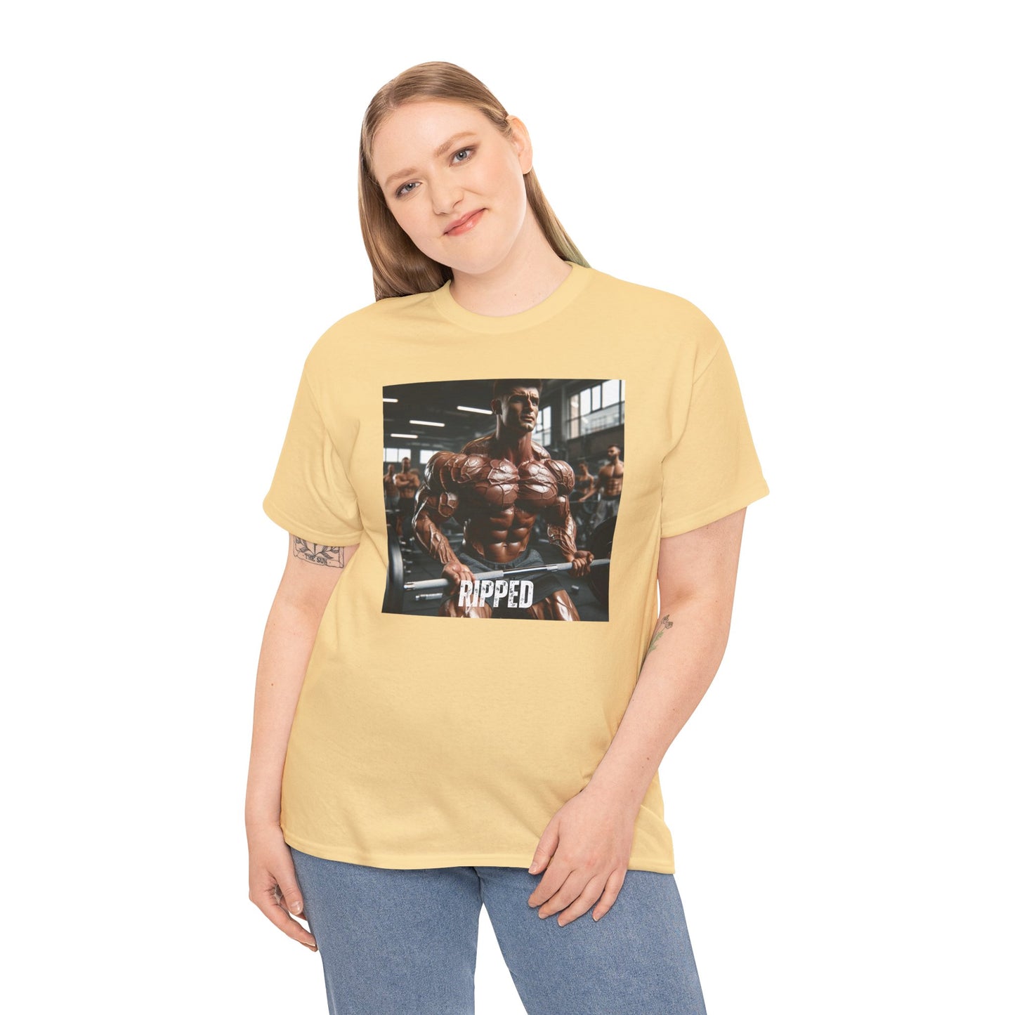 "Ripped" bodybuilding design Unisex Heavy Cotton Tee