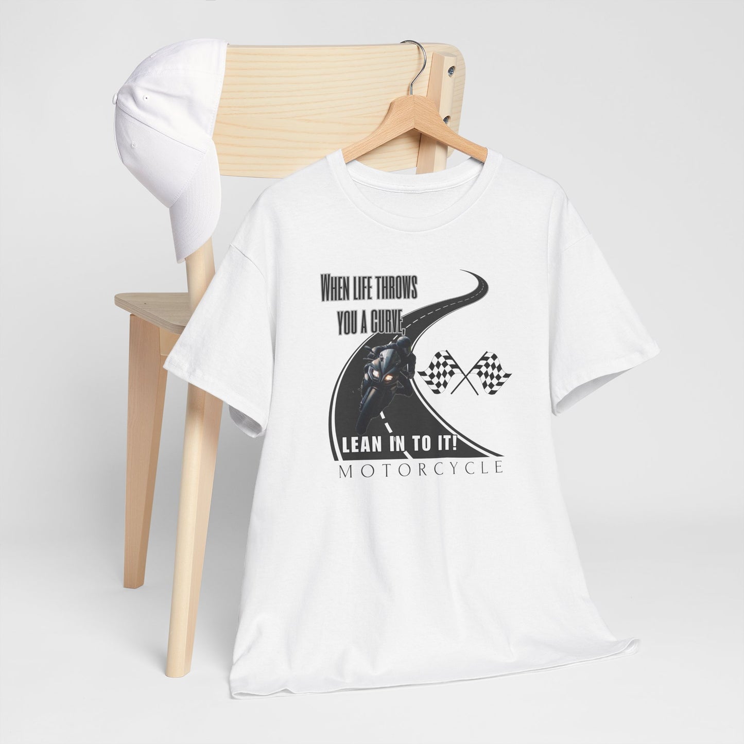 When Life Throws You A Curve, Lean In To It Unisex Heavy Cotton Tee
