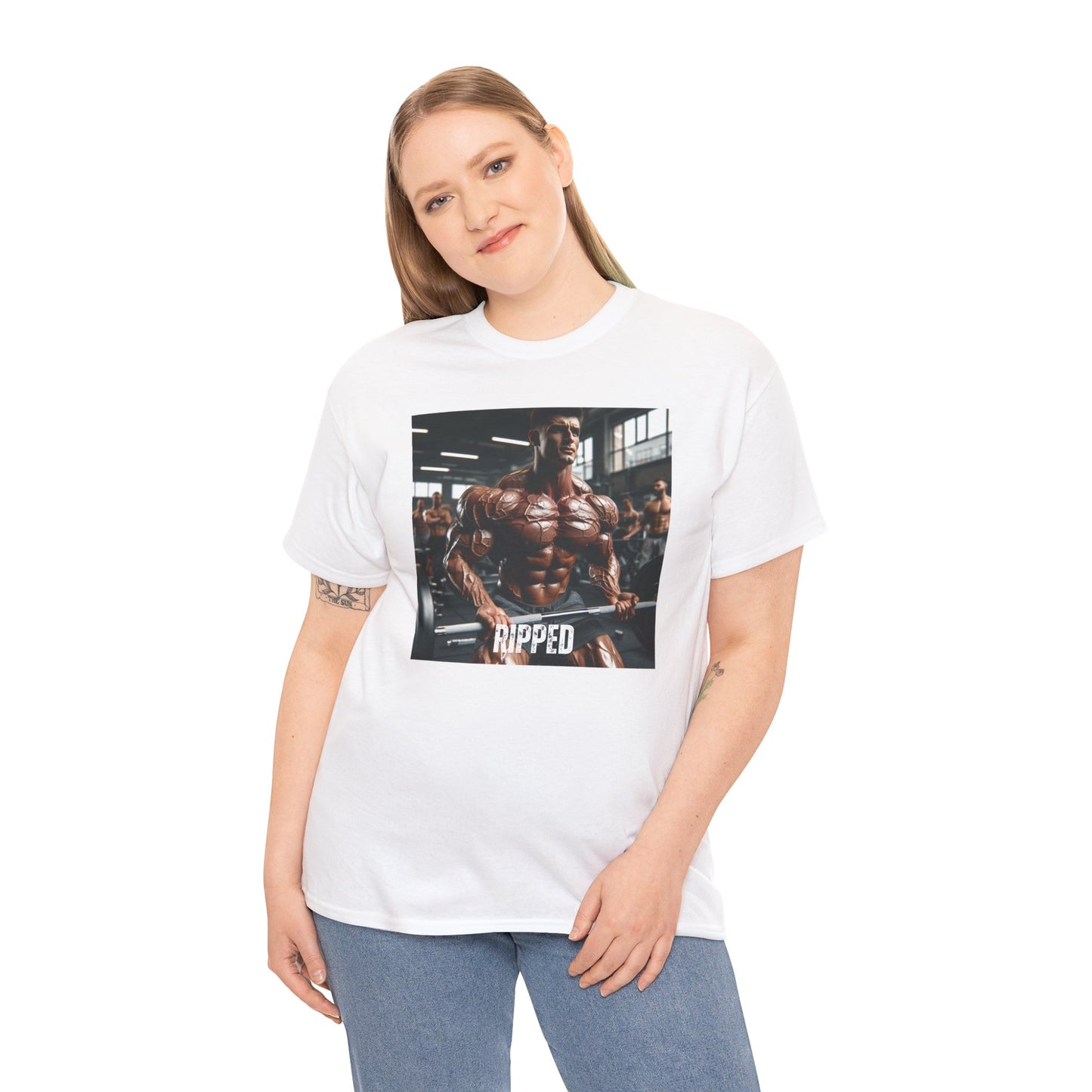 "Ripped" bodybuilding design Unisex Heavy Cotton Tee