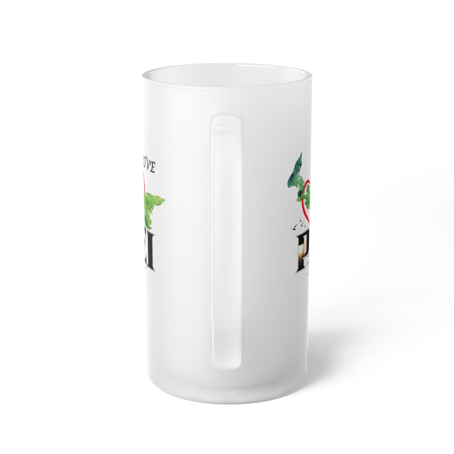 Prince Edward Island / Frosted Glass Beer Mug 16 oz