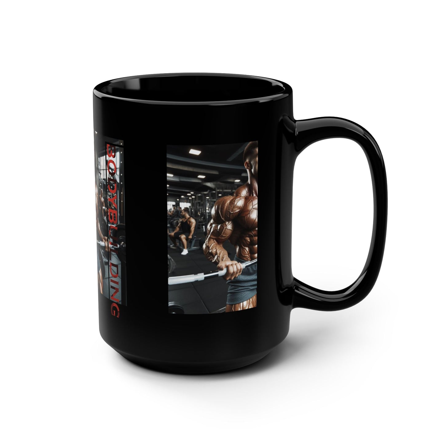 Bodybuilding / Black Mug, 15oz