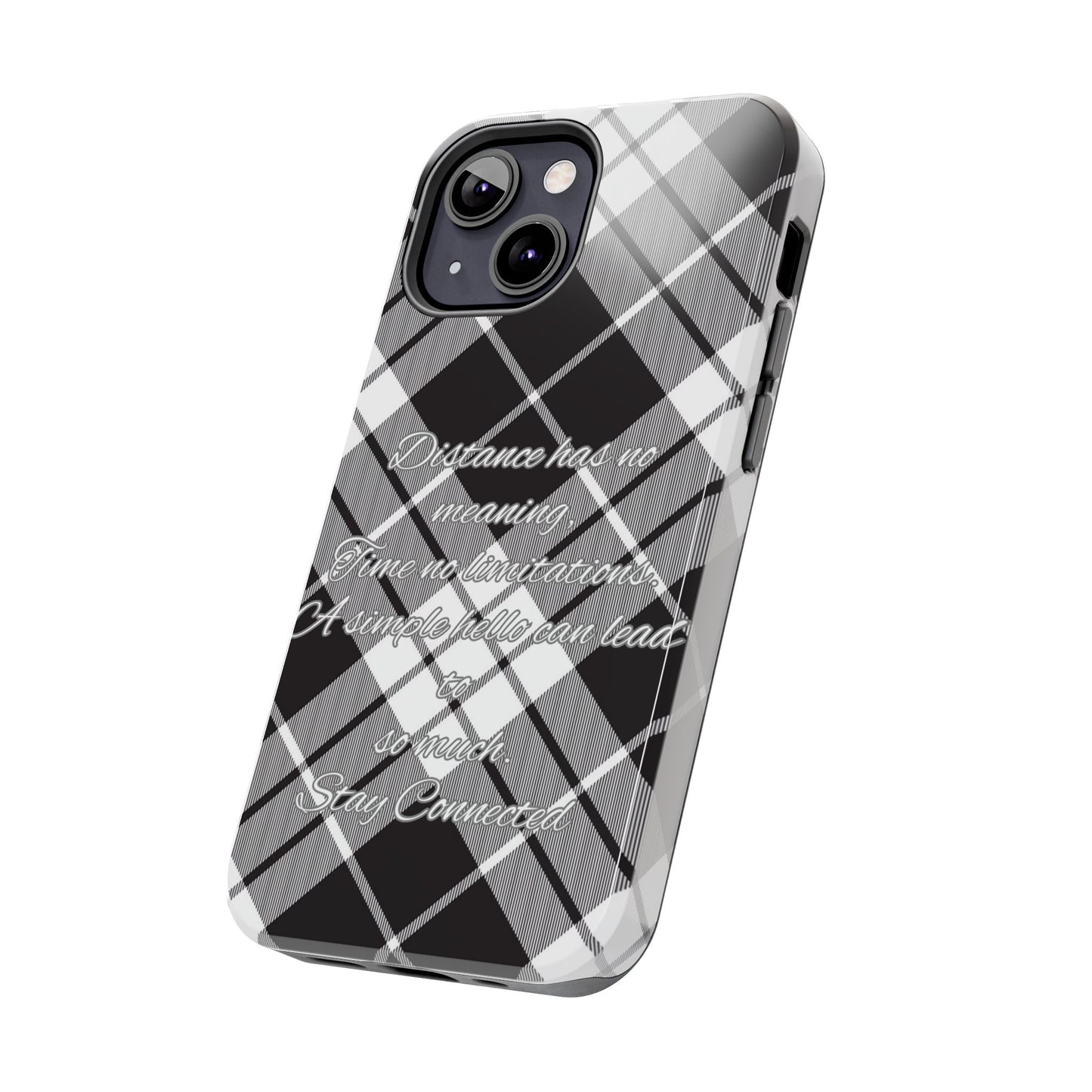 Black checkered plaid / Tough Phone Cases