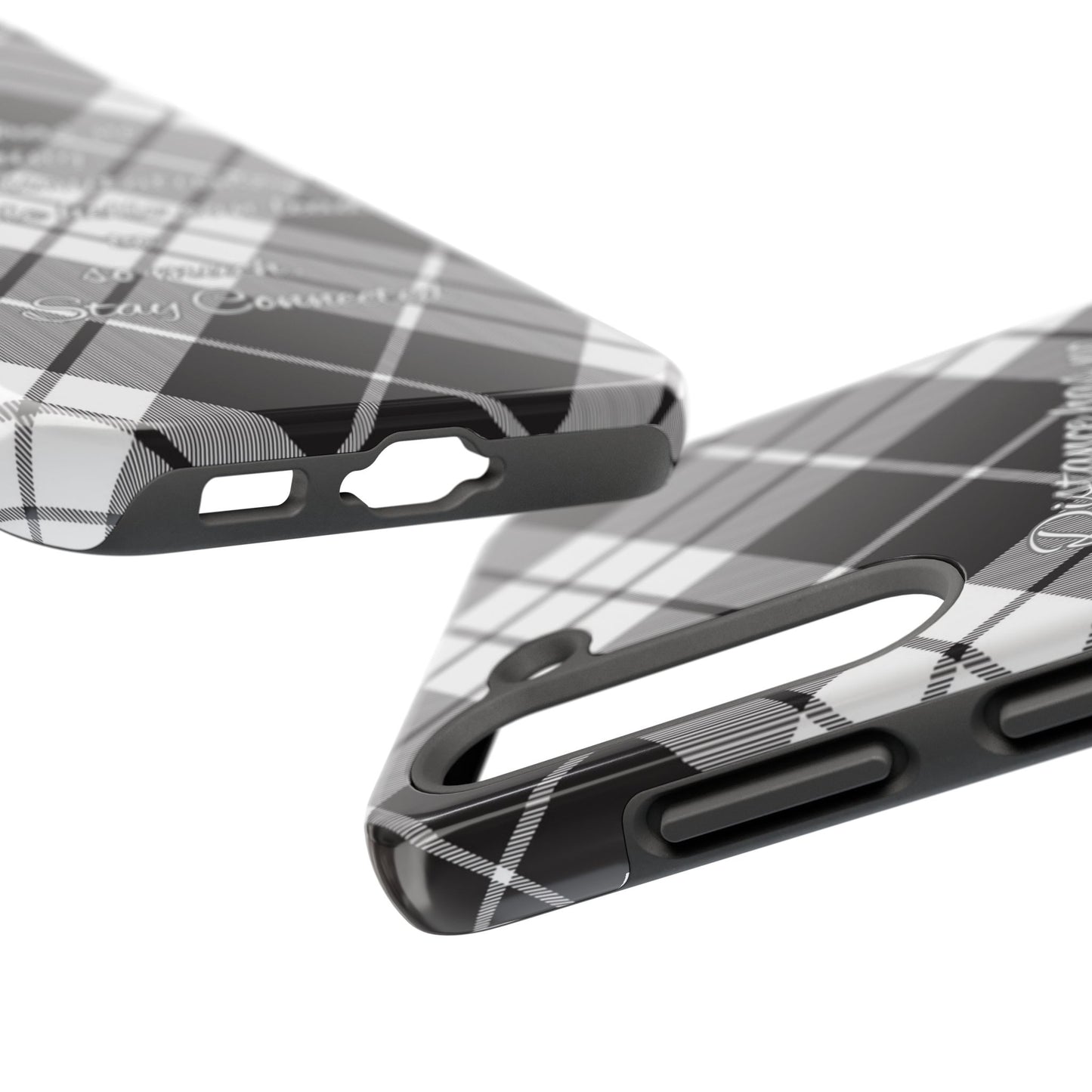 Black checkered plaid / Tough Phone Cases