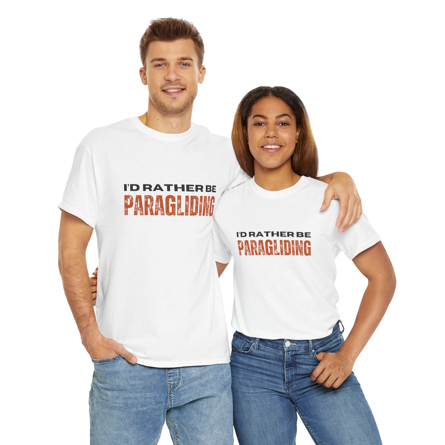 I'd Rather Be Paragliding Unisex Heavy Cotton Tee