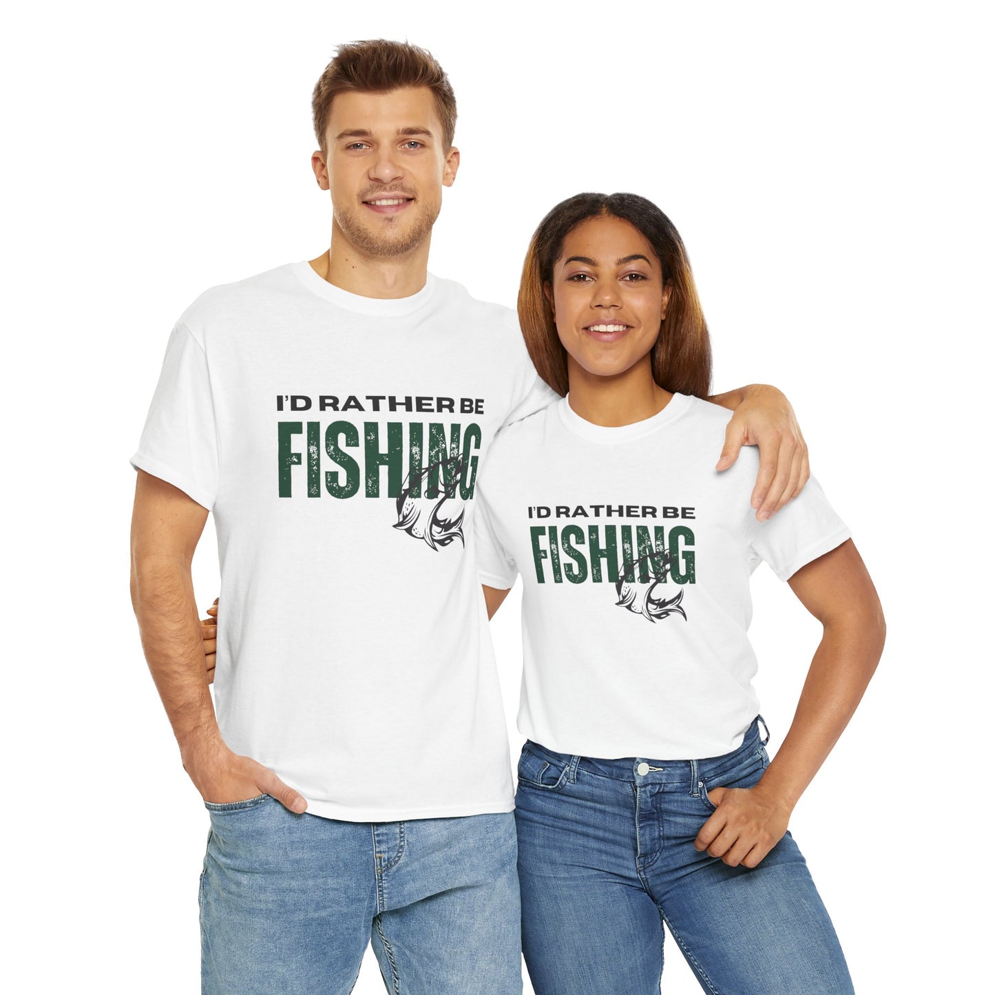 I'd Rather Be Fishing Unisex Heavy Cotton Tee