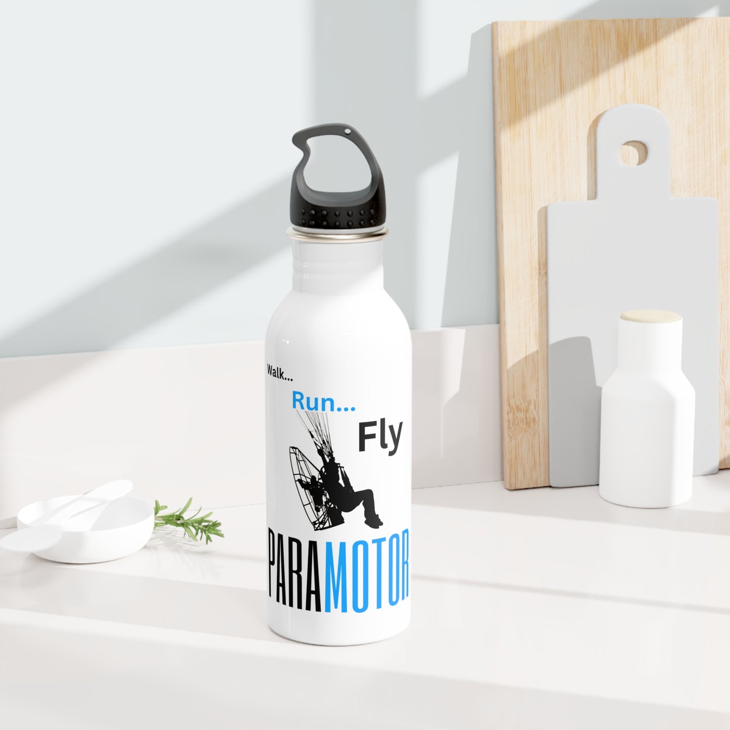 Walk Run Fly / Paramotor / Stainless Steel Water Bottle