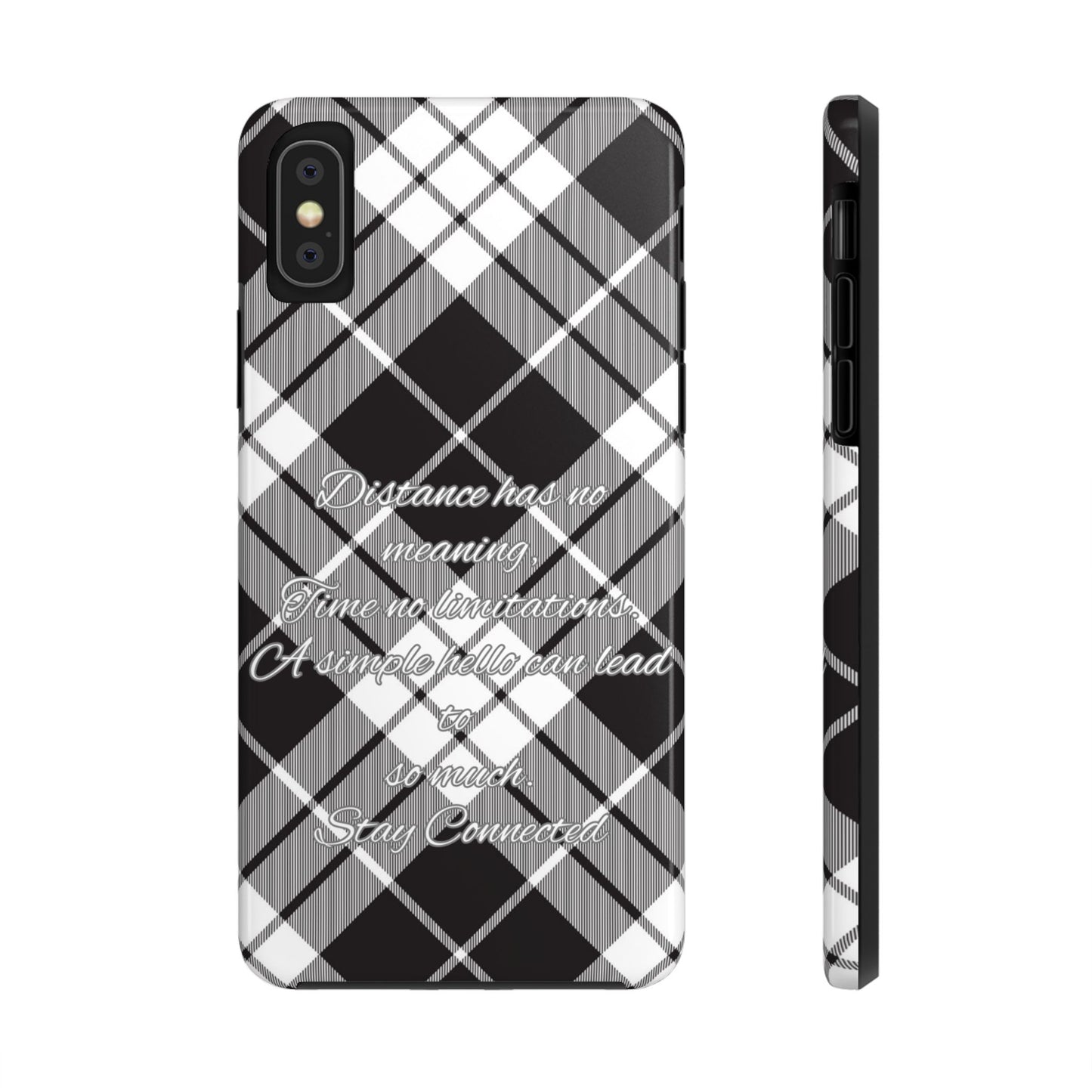 Black checkered plaid / Tough Phone Cases