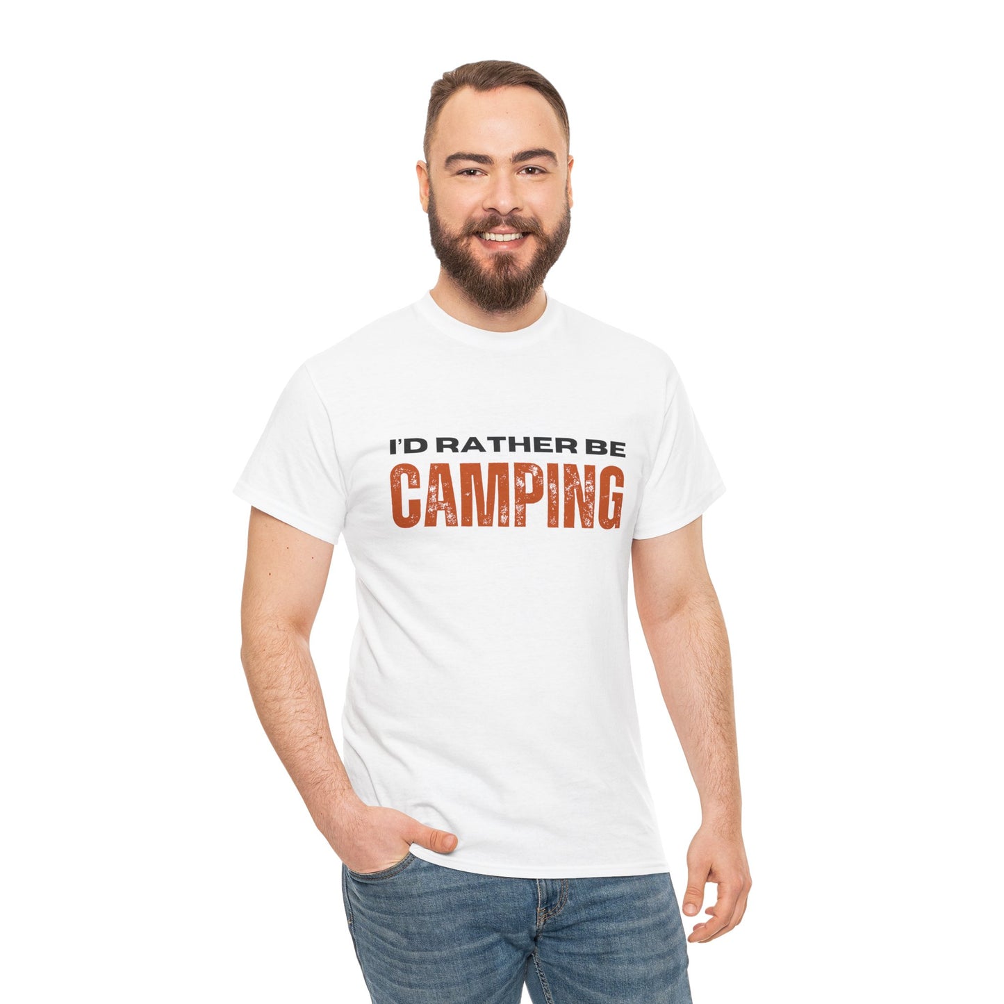 I'd Rather Be Camping Unisex Heavy Cotton Tee