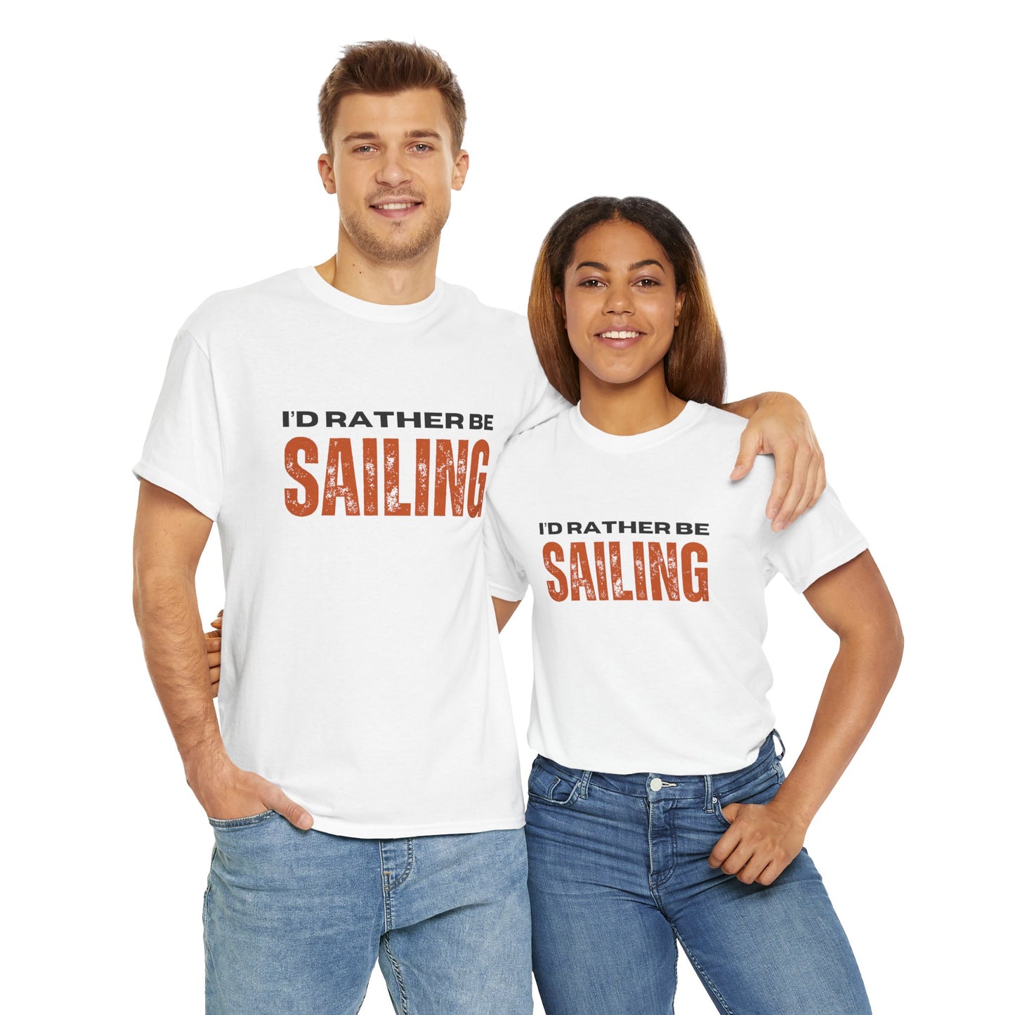 I'd Rather Be Sailing Unisex Heavy Cotton Tee