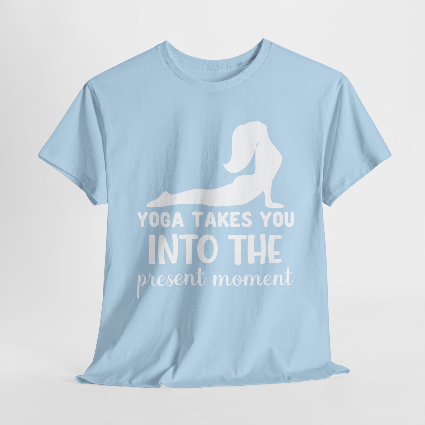 Yoga takes you in to the present moment Unisex Heavy Cotton Tee