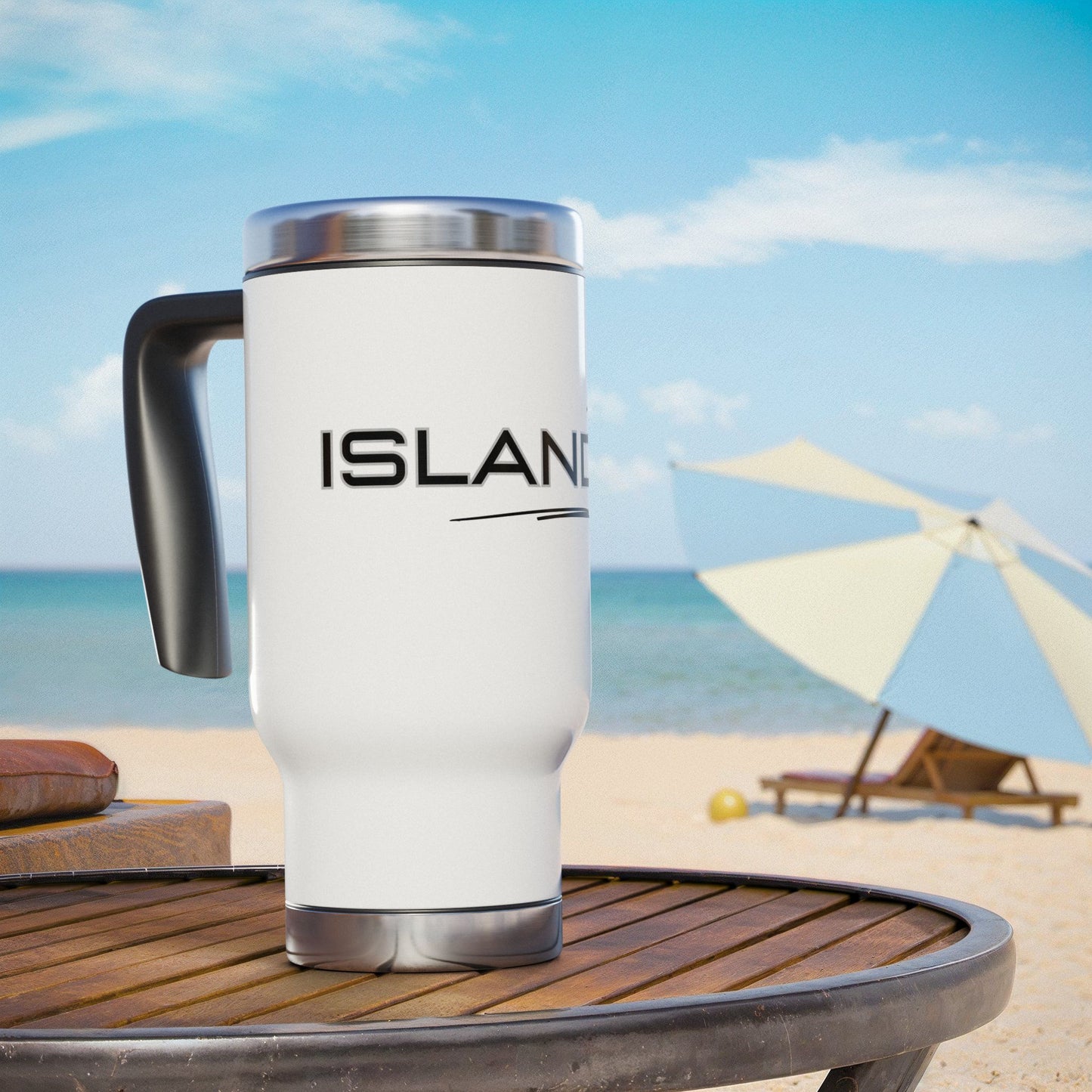 Islander / Stainless Steel Travel Mug with Handle, 14oz