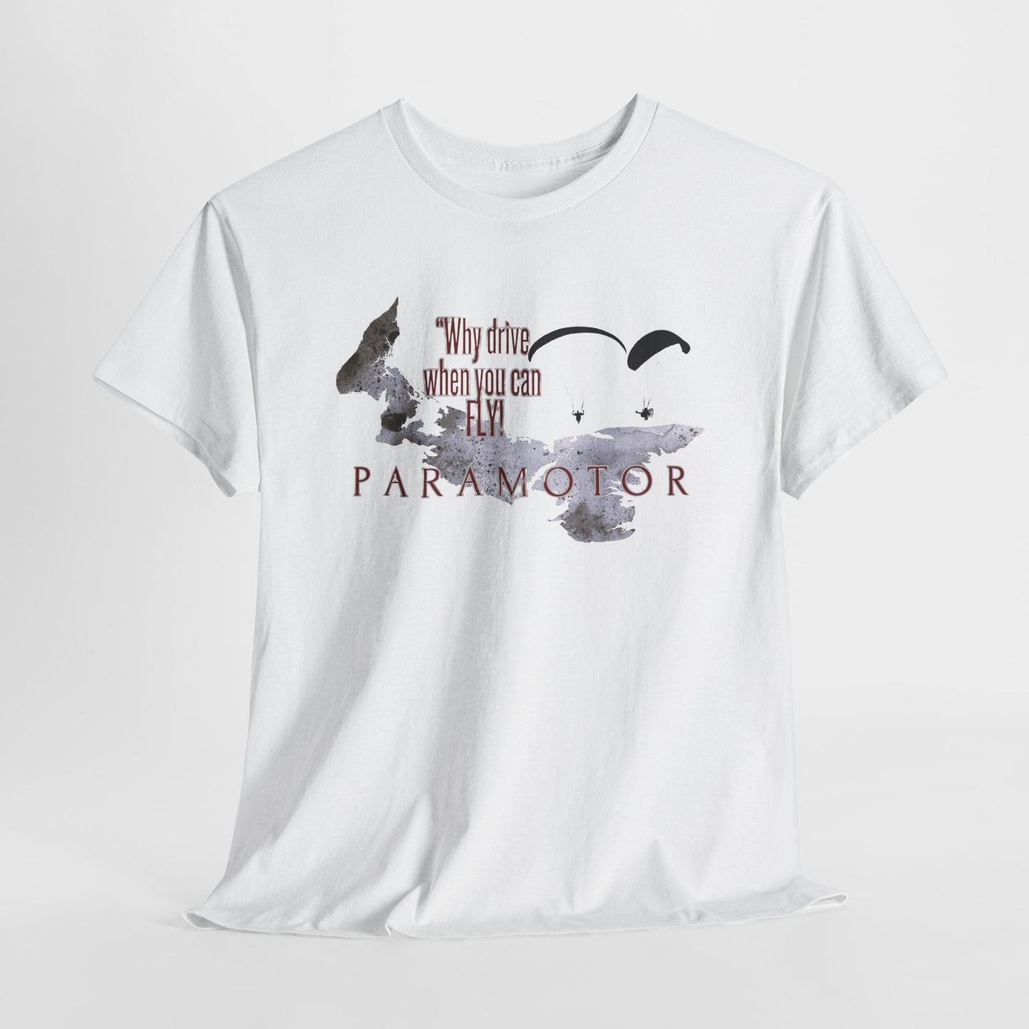 Why Drive When You Can Fly / Paramotor Unisex Heavy Cotton Tee