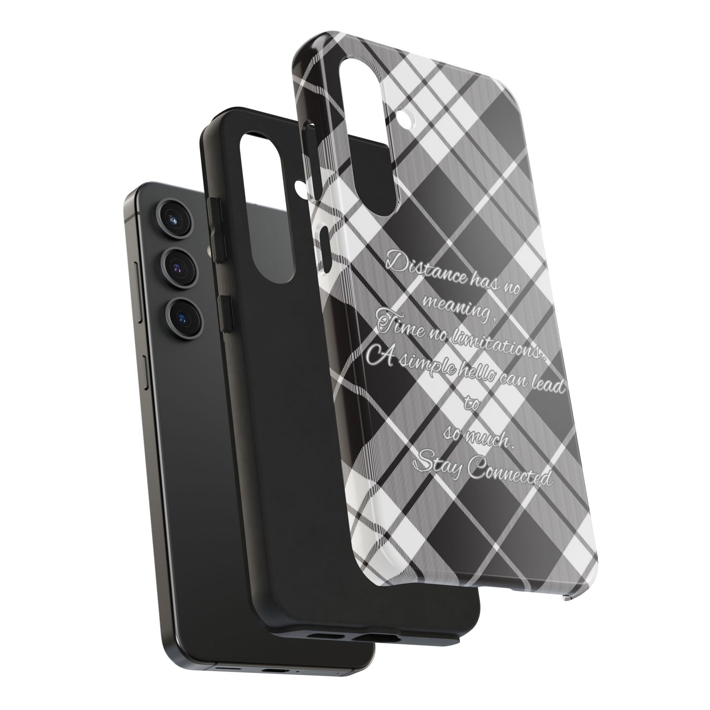 Black checkered plaid / Tough Phone Cases