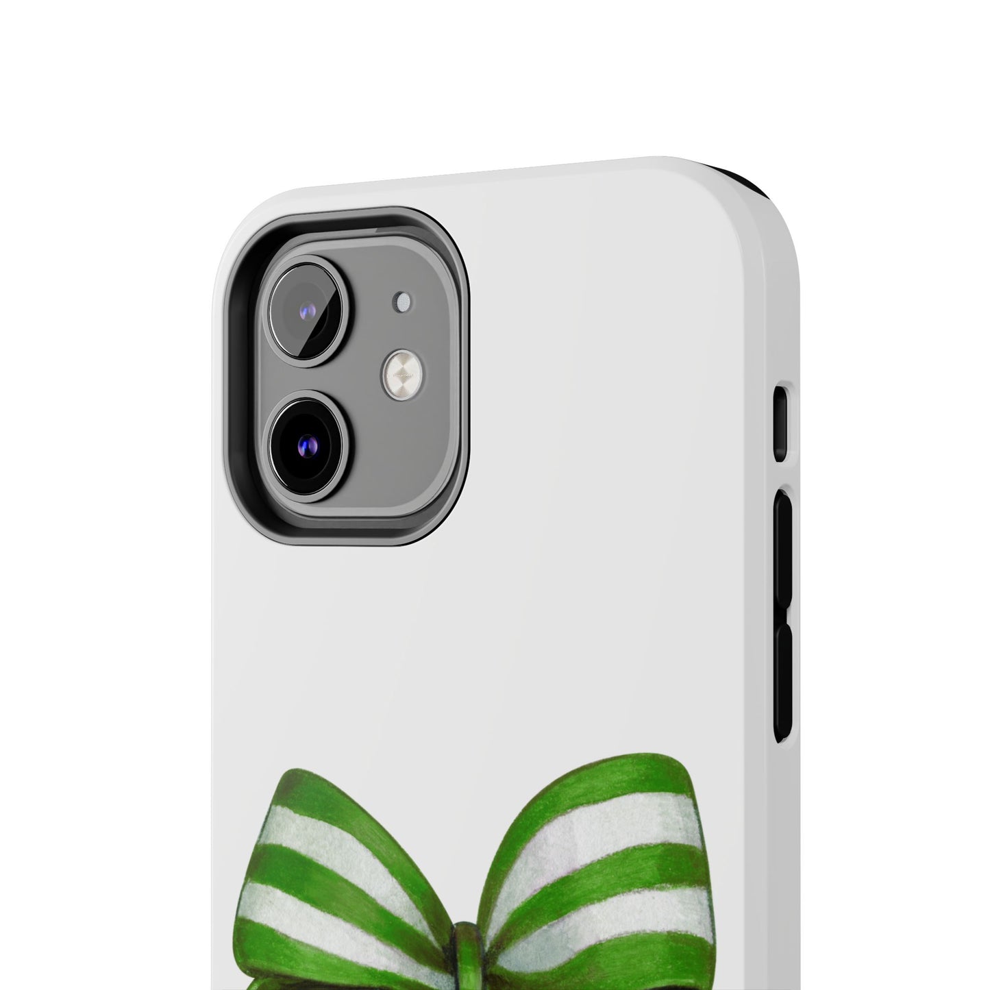 Green striped bow / Tough Phone Cases