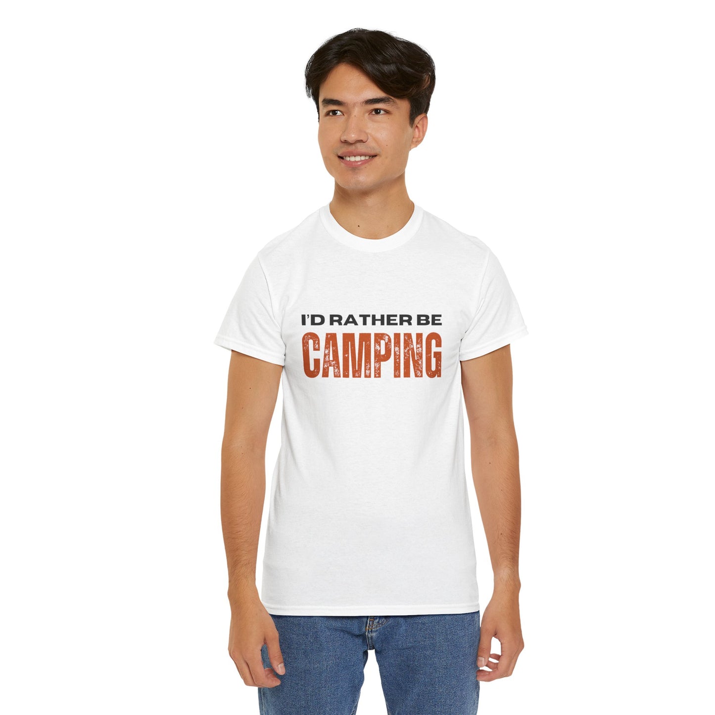 I'd Rather Be Camping Unisex Heavy Cotton Tee