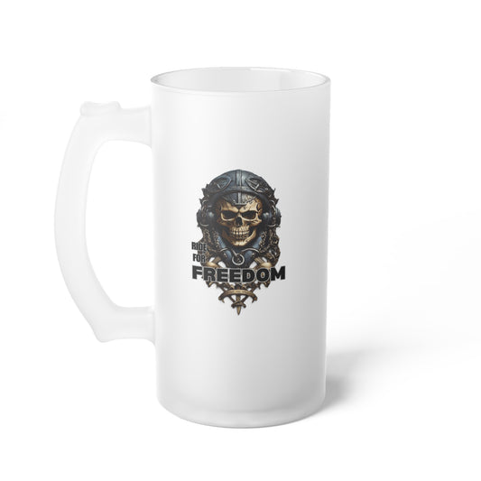 Ride for Freedom (AI) / Frosted Glass Beer Mug 16 oz