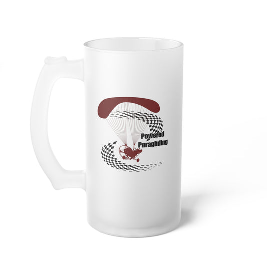 Powered Paragliding  / Frosted Glass Beer Mug 16 oz