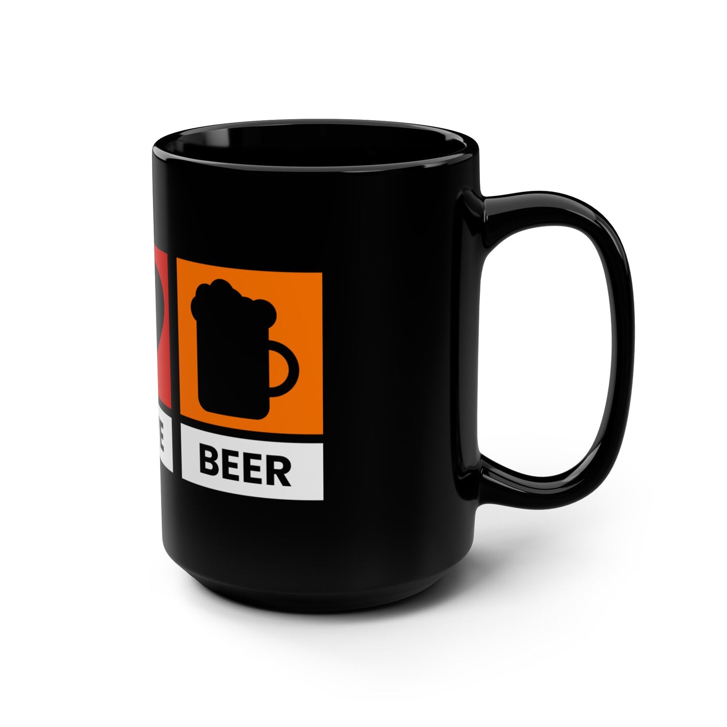 Peace Love Beer / Black Mug, 15oz