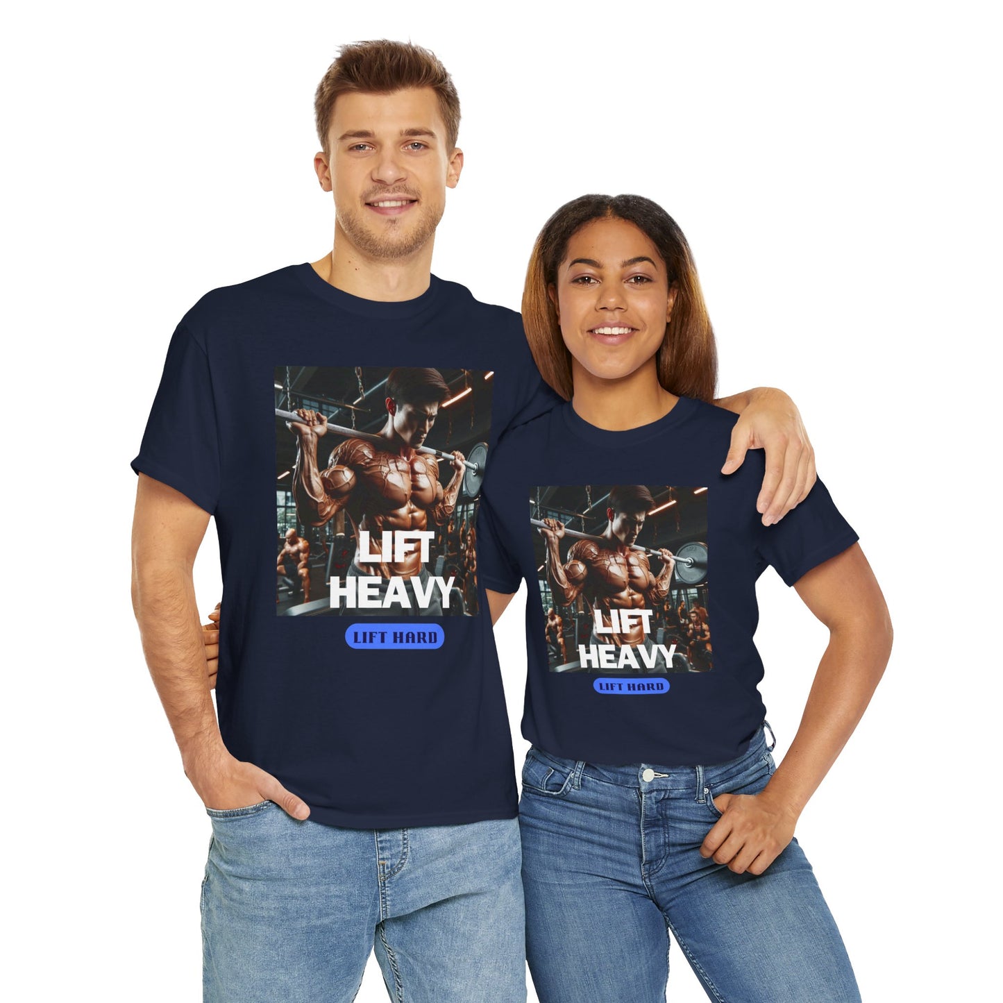 Lift heavy lift hard Unisex Heavy Cotton Tee