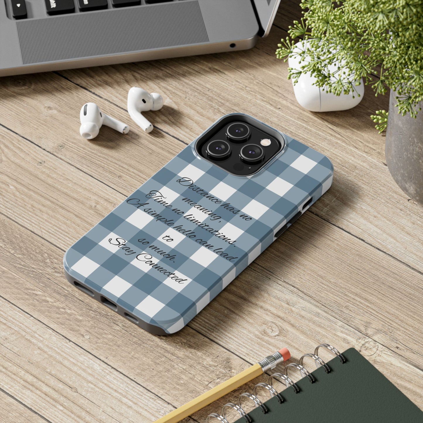 Blue checkered / Tough Phone Cases