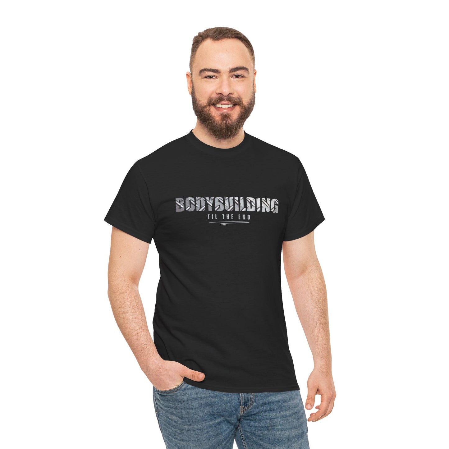 Bodybuilding til the End Unisex Heavy Cotton Tee