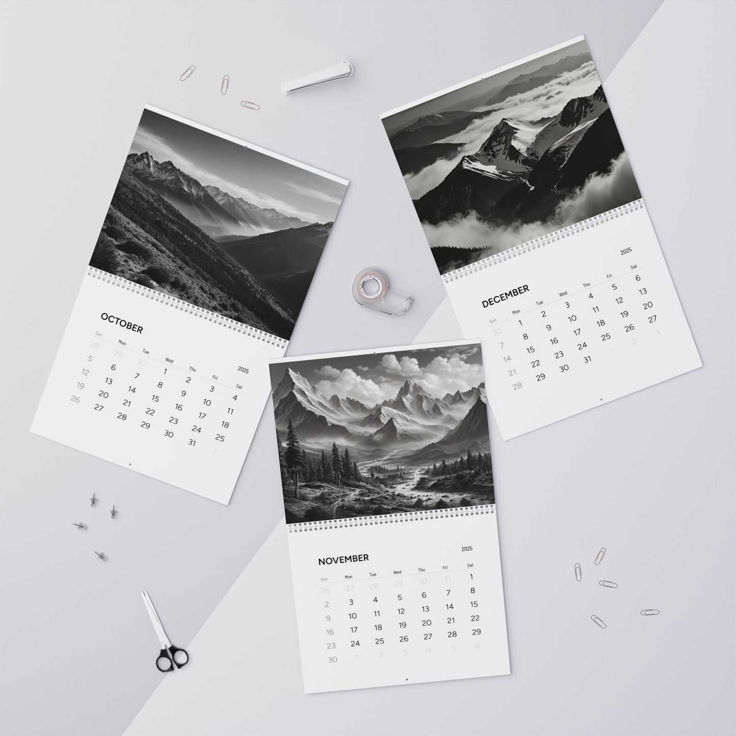 (AI PAINTINGS) Mountains Calendar 2025 / Wall Calendars (2025)