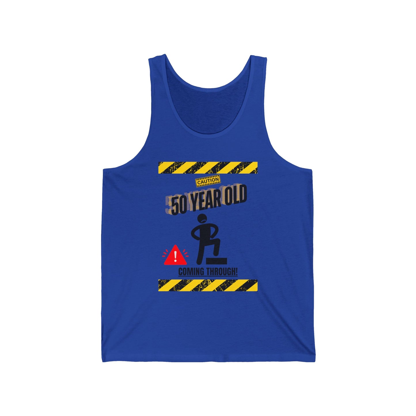 Caution 50 year old / Unisex Jersey Tank