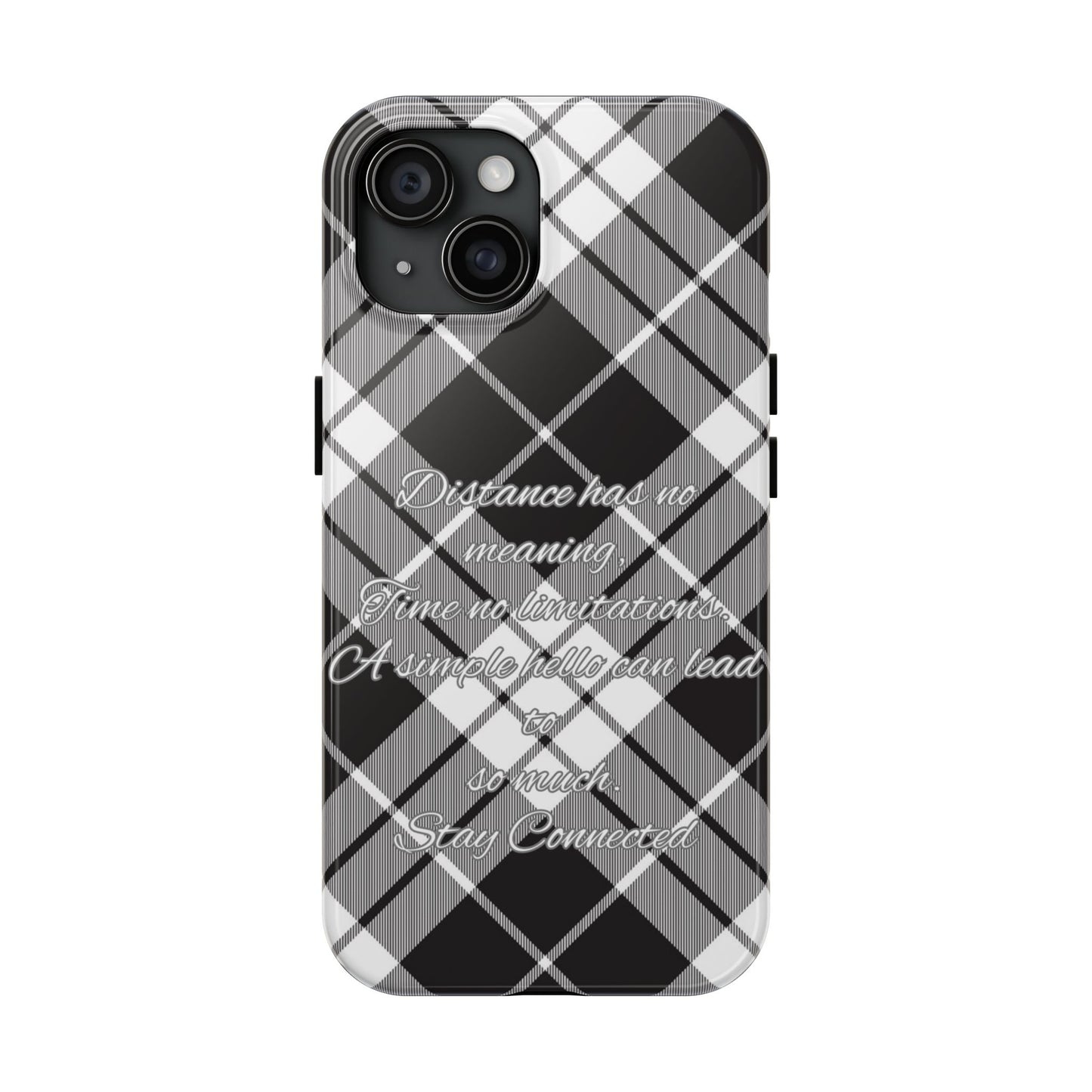 Black checkered plaid / Tough Phone Cases