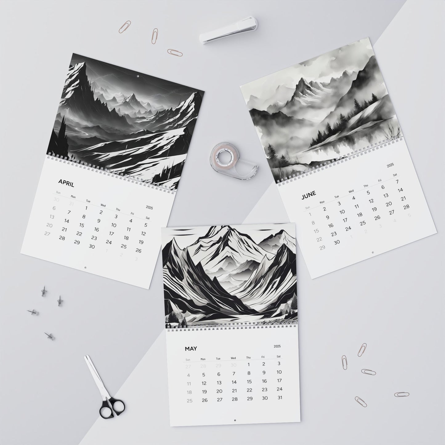 (AI PAINTINGS) Mountains Calendar 2025 / Wall Calendars (2025)