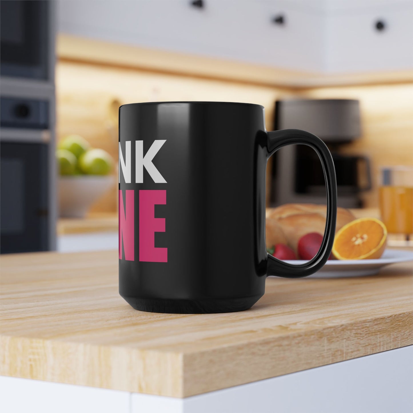 Drink Wine / Black Mug, 15oz