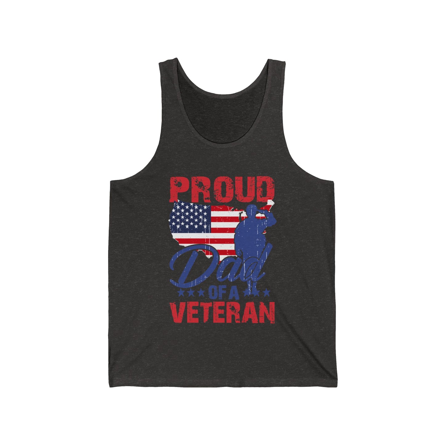 Proud dad of a Veteran / Unisex Jersey Tank