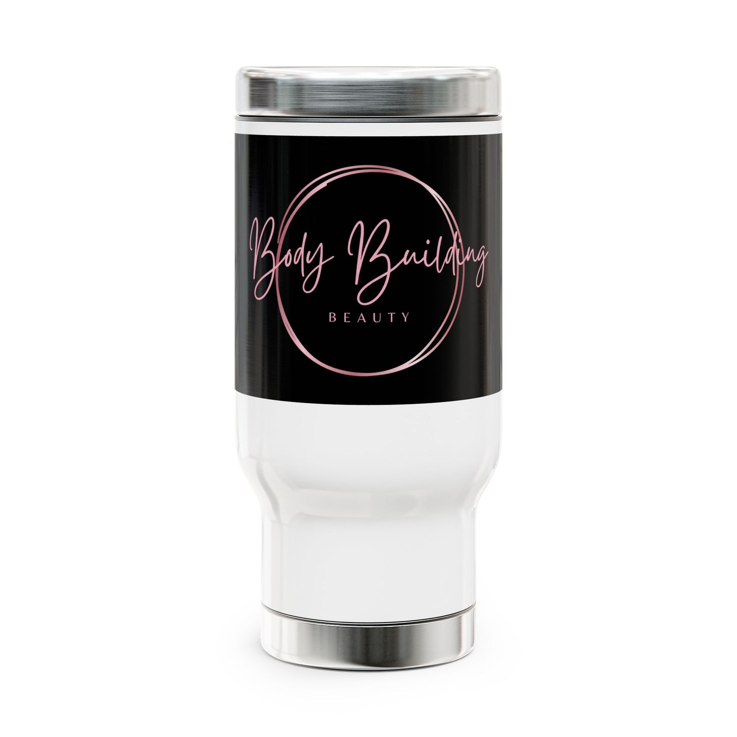 Bodybuilding beauty / Stainless Steel Travel Mug with Handle, 14oz