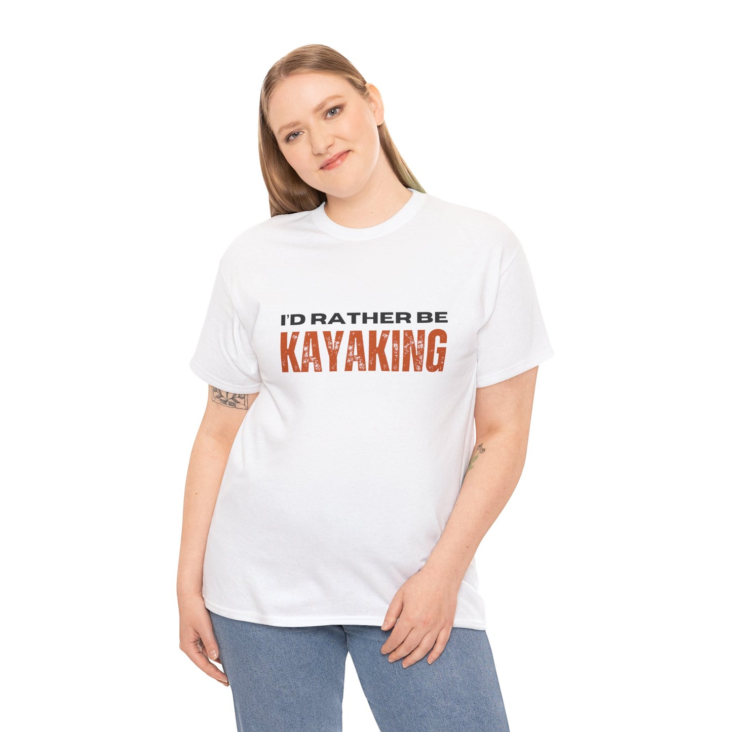 I'd Rather Be Kayaking Unisex Heavy Cotton Tee