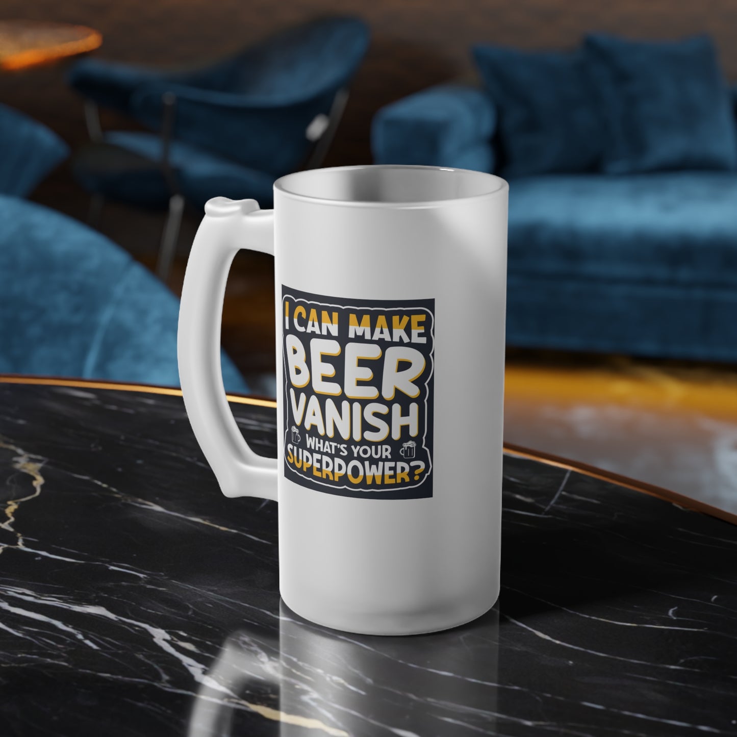 I can make beer vanish  / Frosted Glass Beer Mug 16 oz