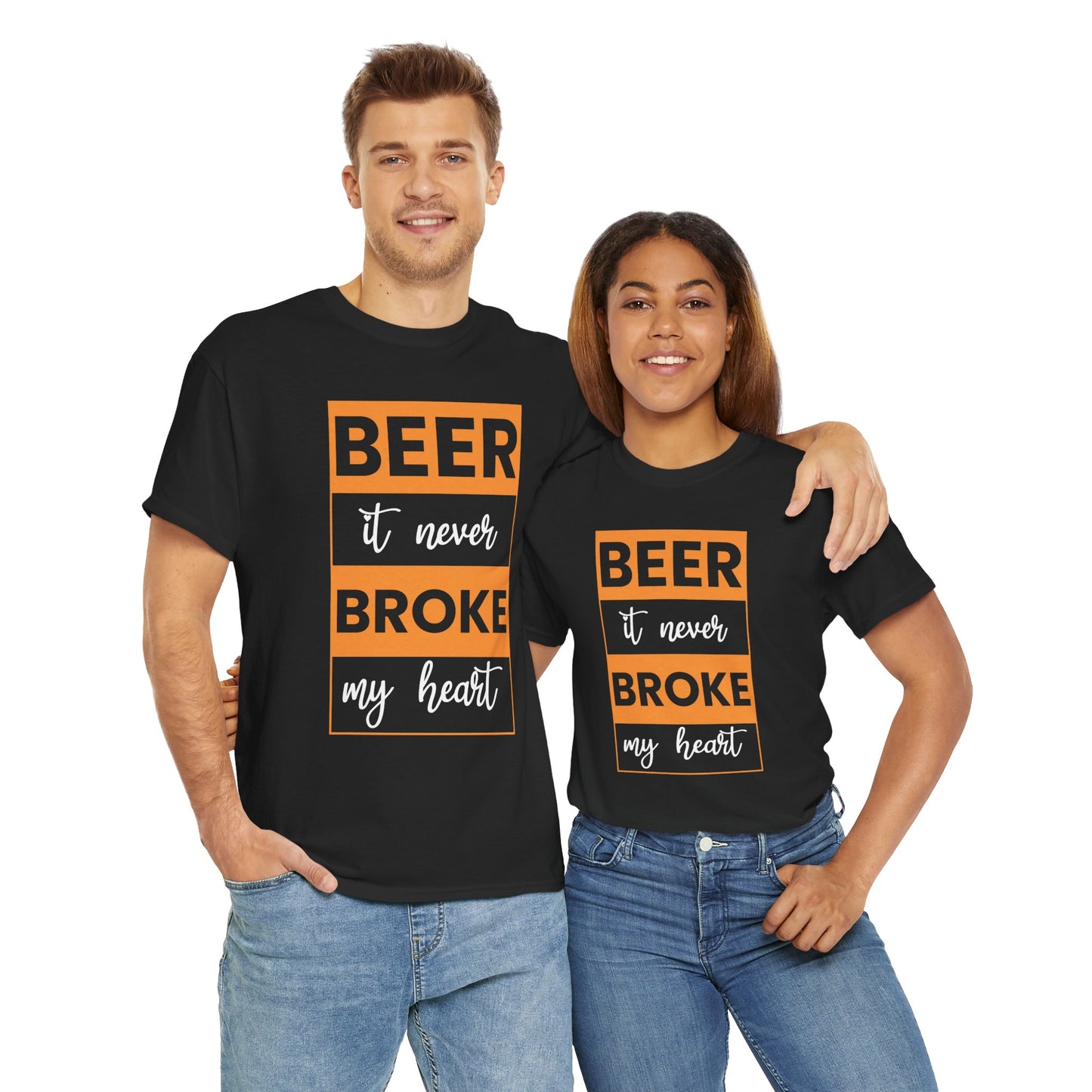 Beer never broke my heart Unisex Heavy Cotton Tee