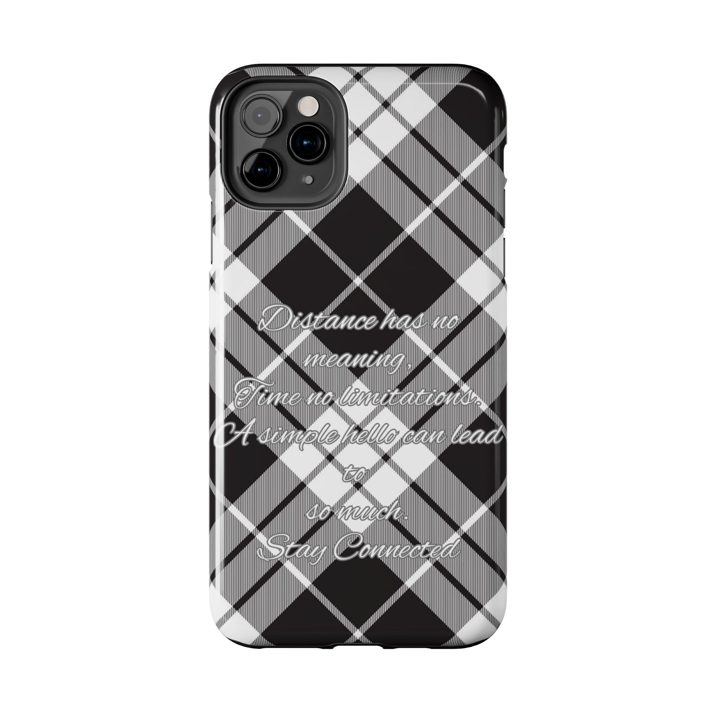 Black checkered plaid / Tough Phone Cases