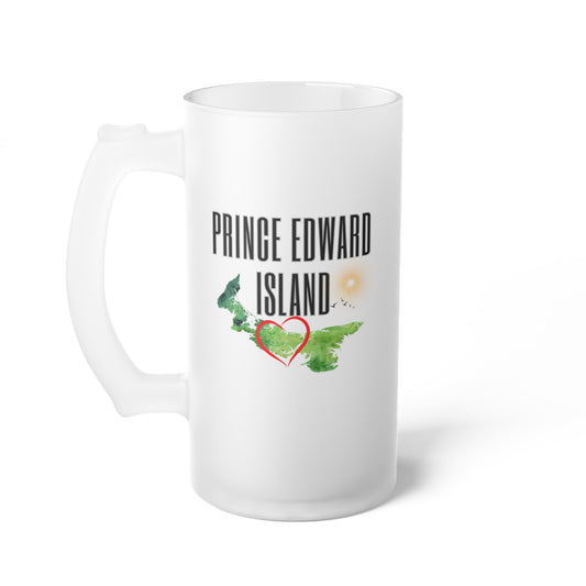 Prince Edward Island / Frosted Glass Beer Mug 16 oz