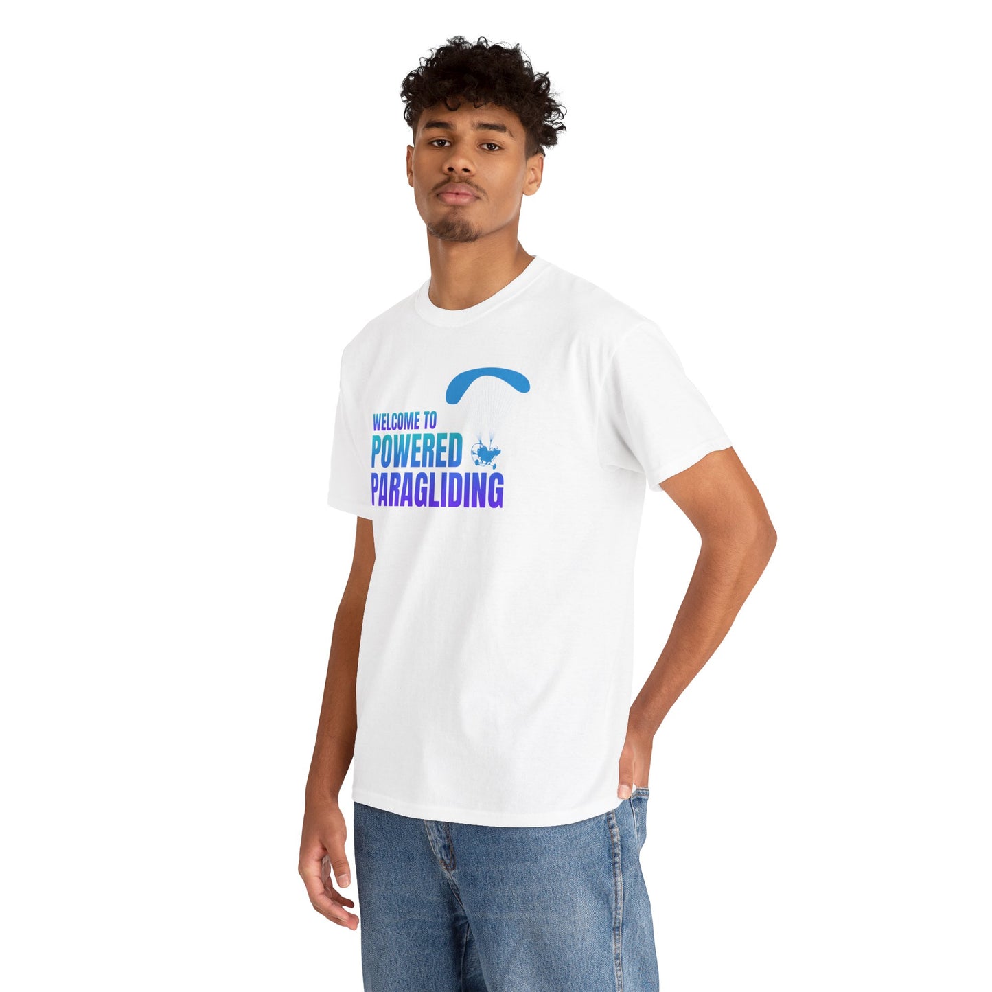 Welcome to Powered Paragliding Unisex Heavy Cotton Tee