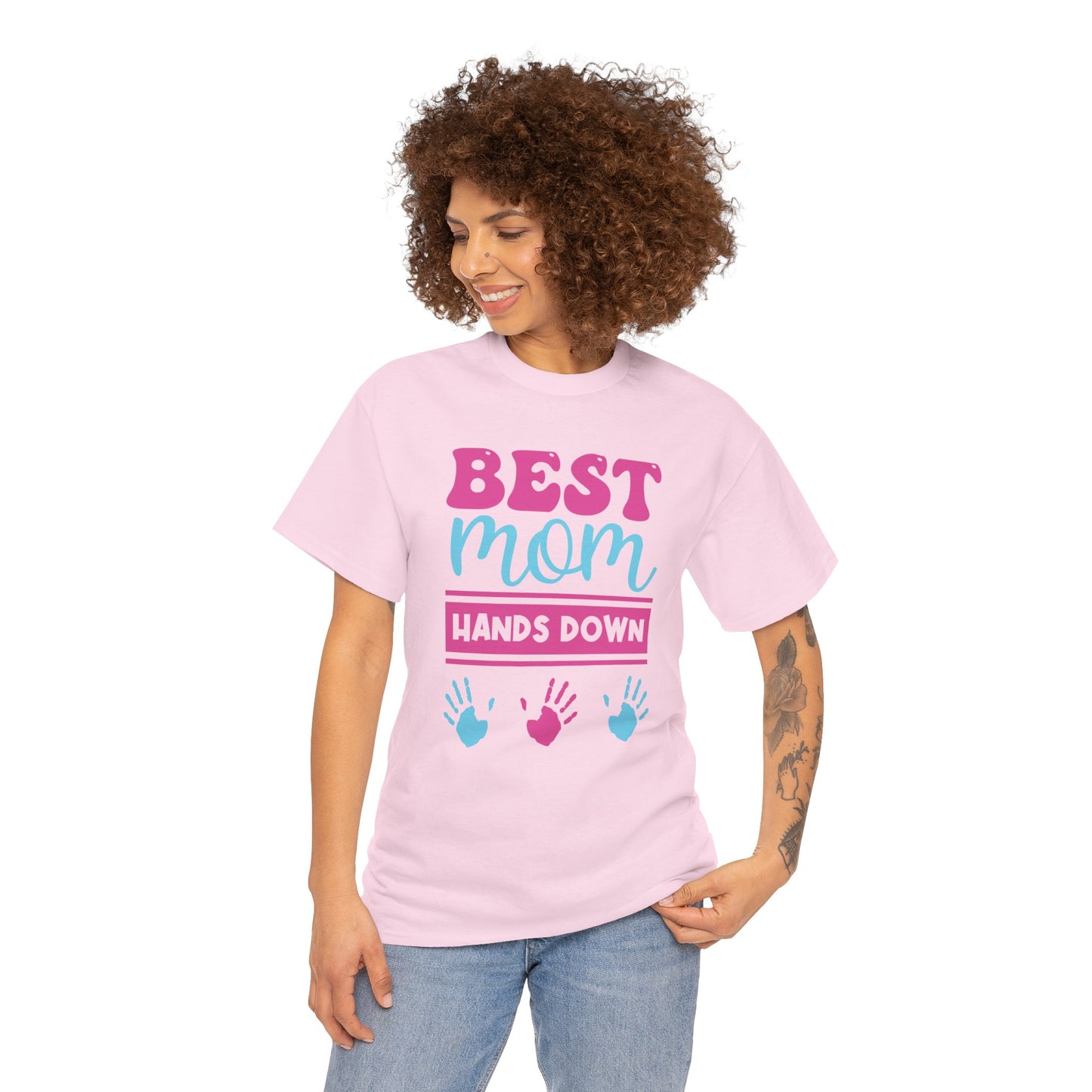 Best Mom Hands Down Unisex Heavy Cotton Tee