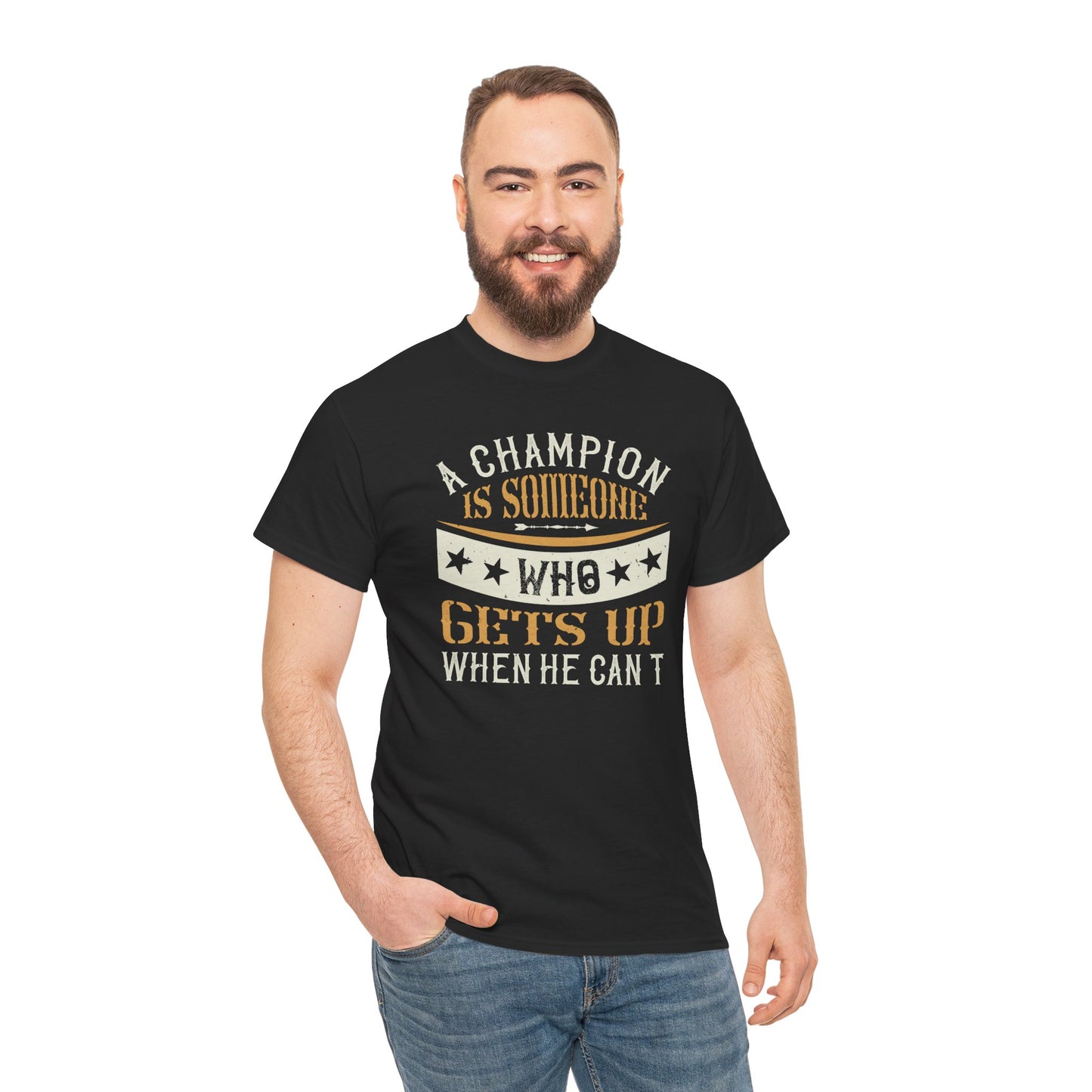 A champion is someone who gets up when he can't Unisex Heavy Cotton Tee