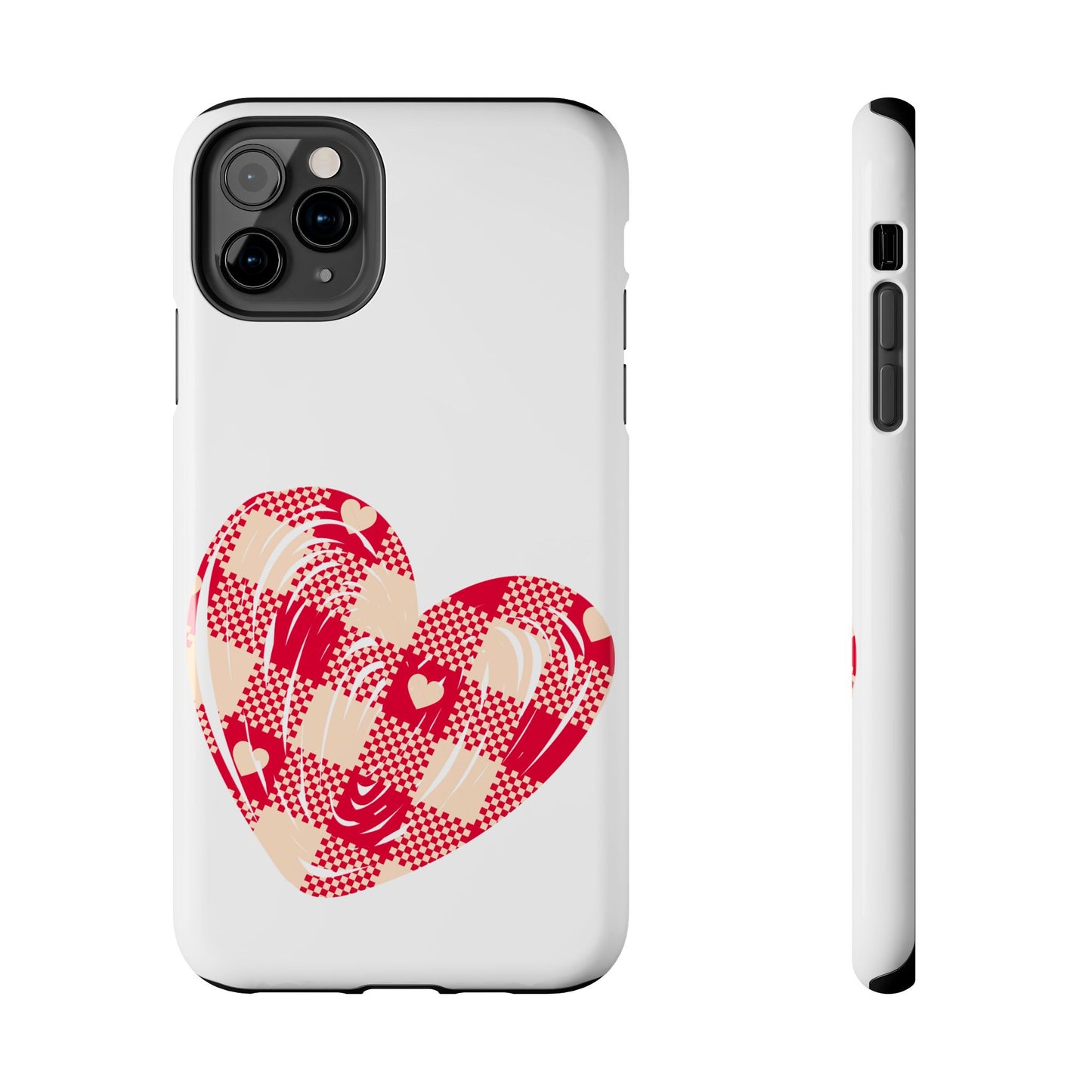 Checkered heart / Tough Phone Cases