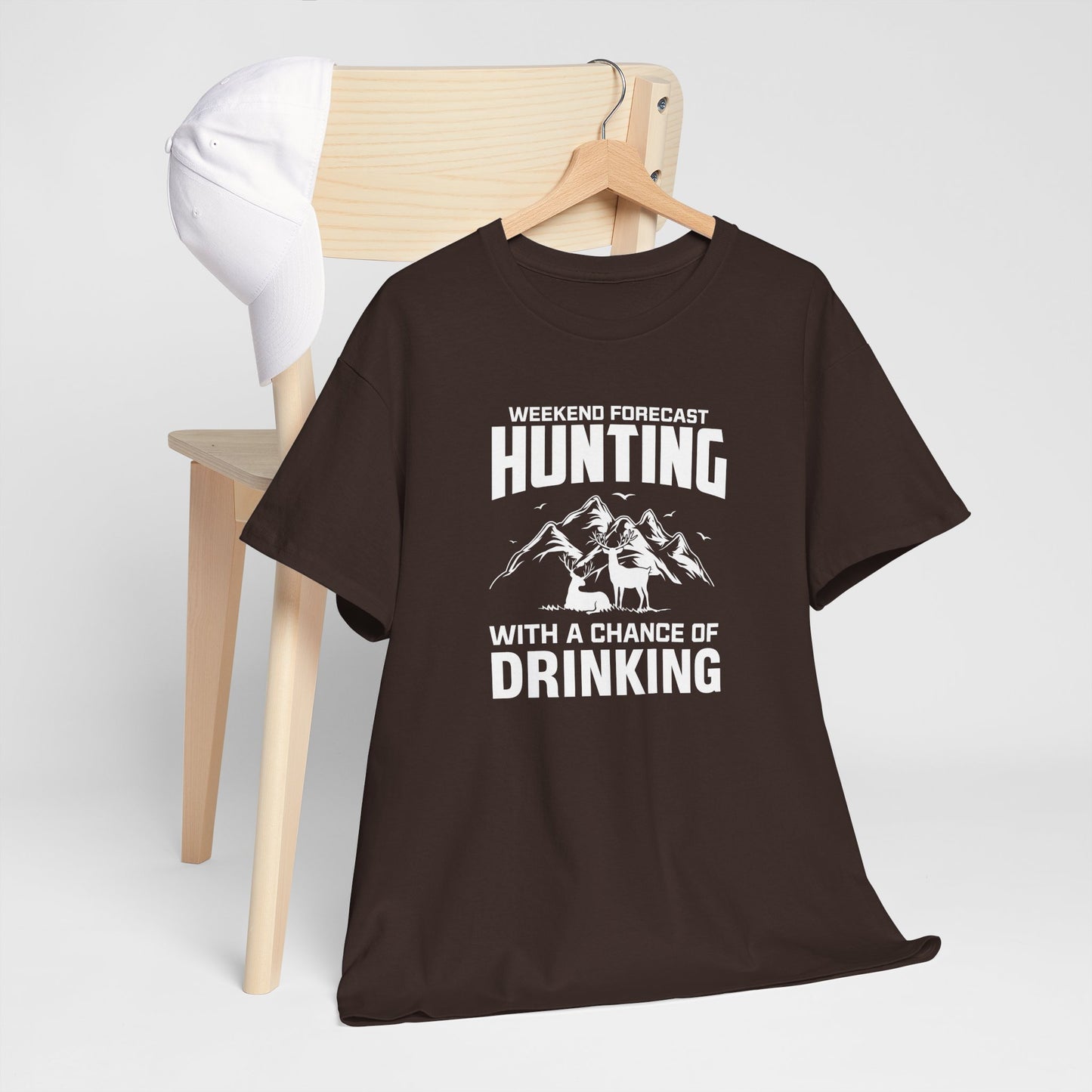 Hunting with a chance of Drinking Unisex Heavy Cotton Tee