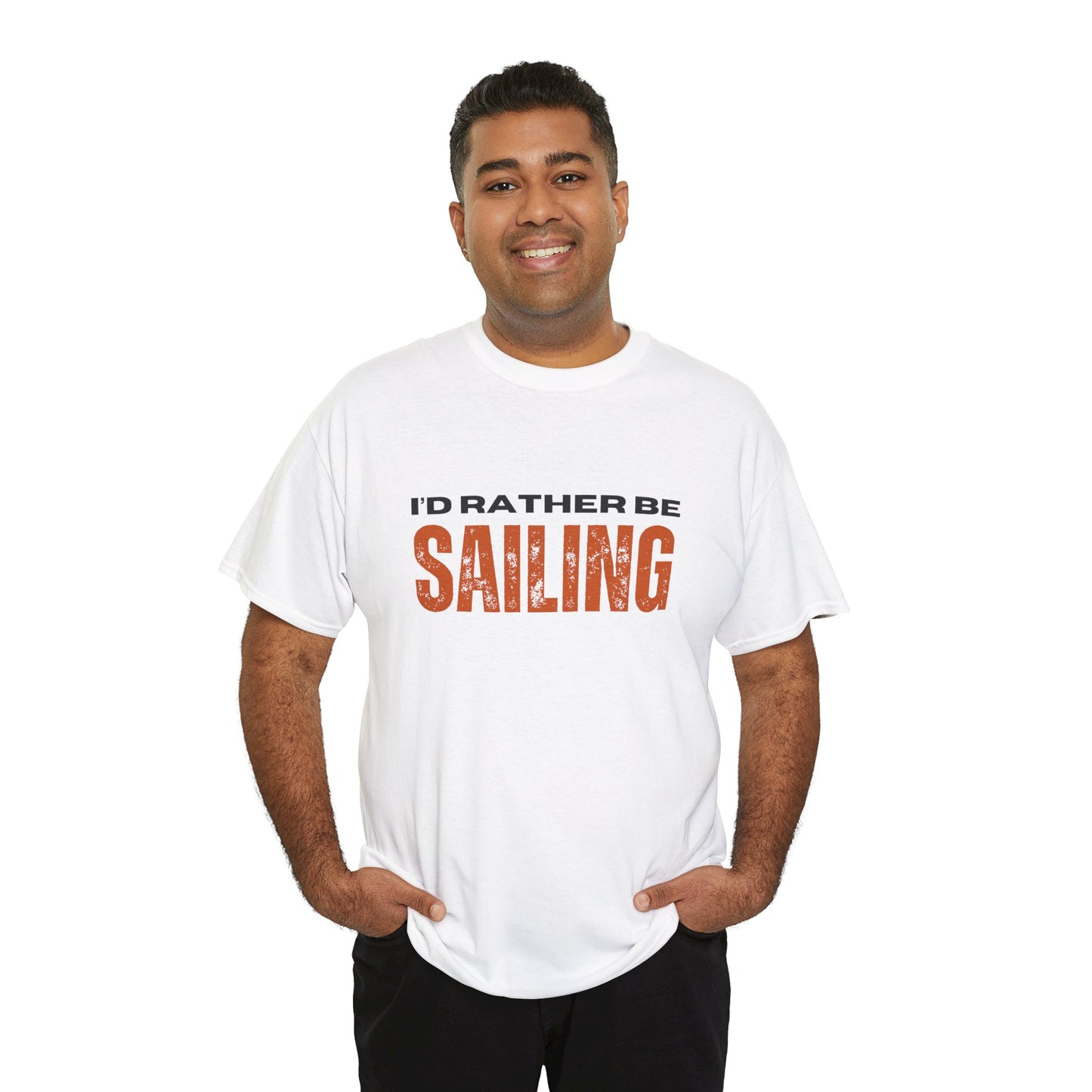 I'd Rather Be Sailing Unisex Heavy Cotton Tee