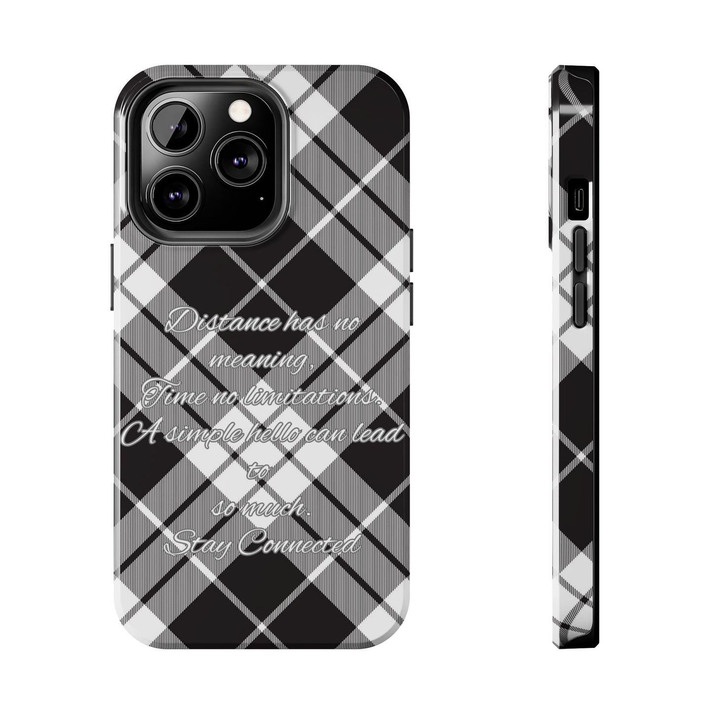 Black checkered plaid / Tough Phone Cases