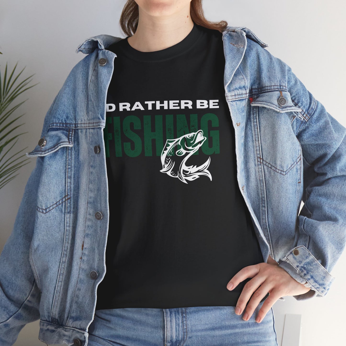 I'd Rather Be Fishing Unisex Heavy Cotton Tee