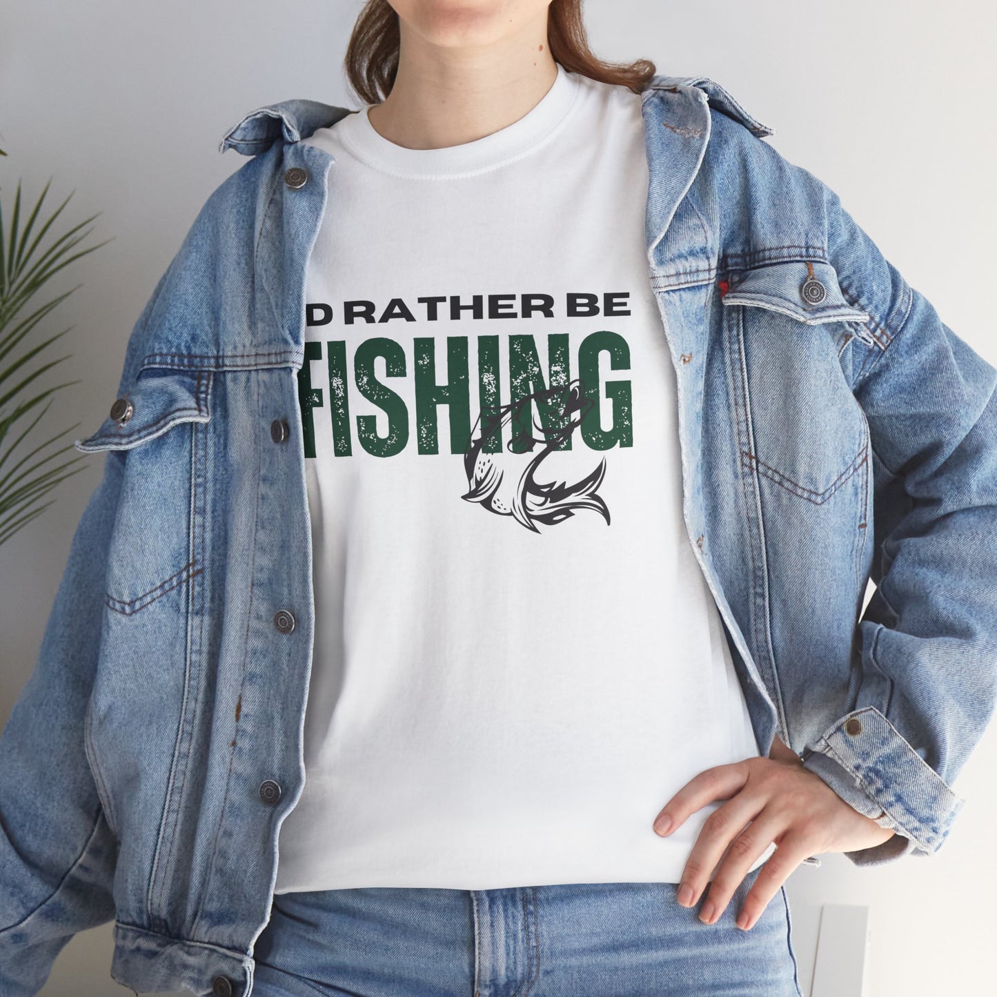 I'd Rather Be Fishing Unisex Heavy Cotton Tee