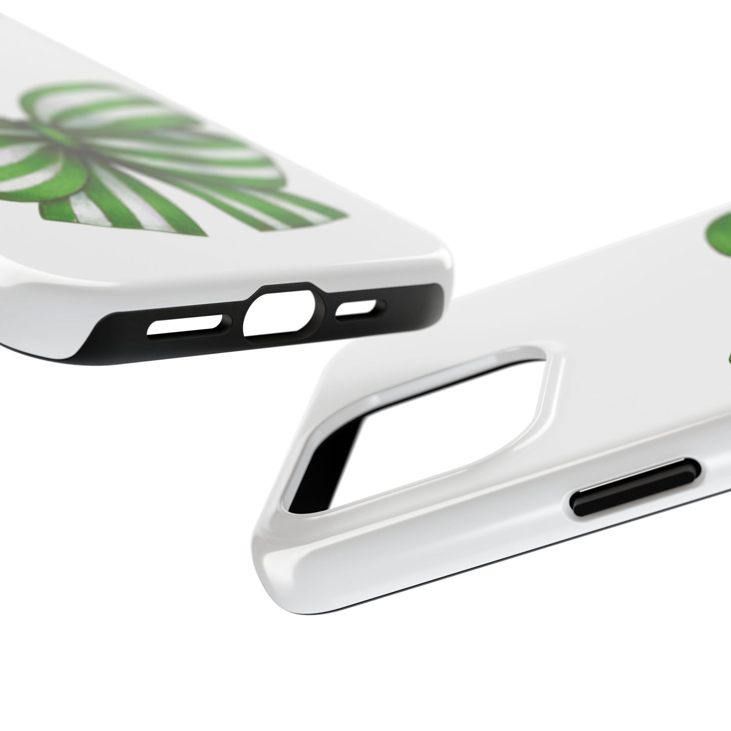 Green striped bow / Tough Phone Cases