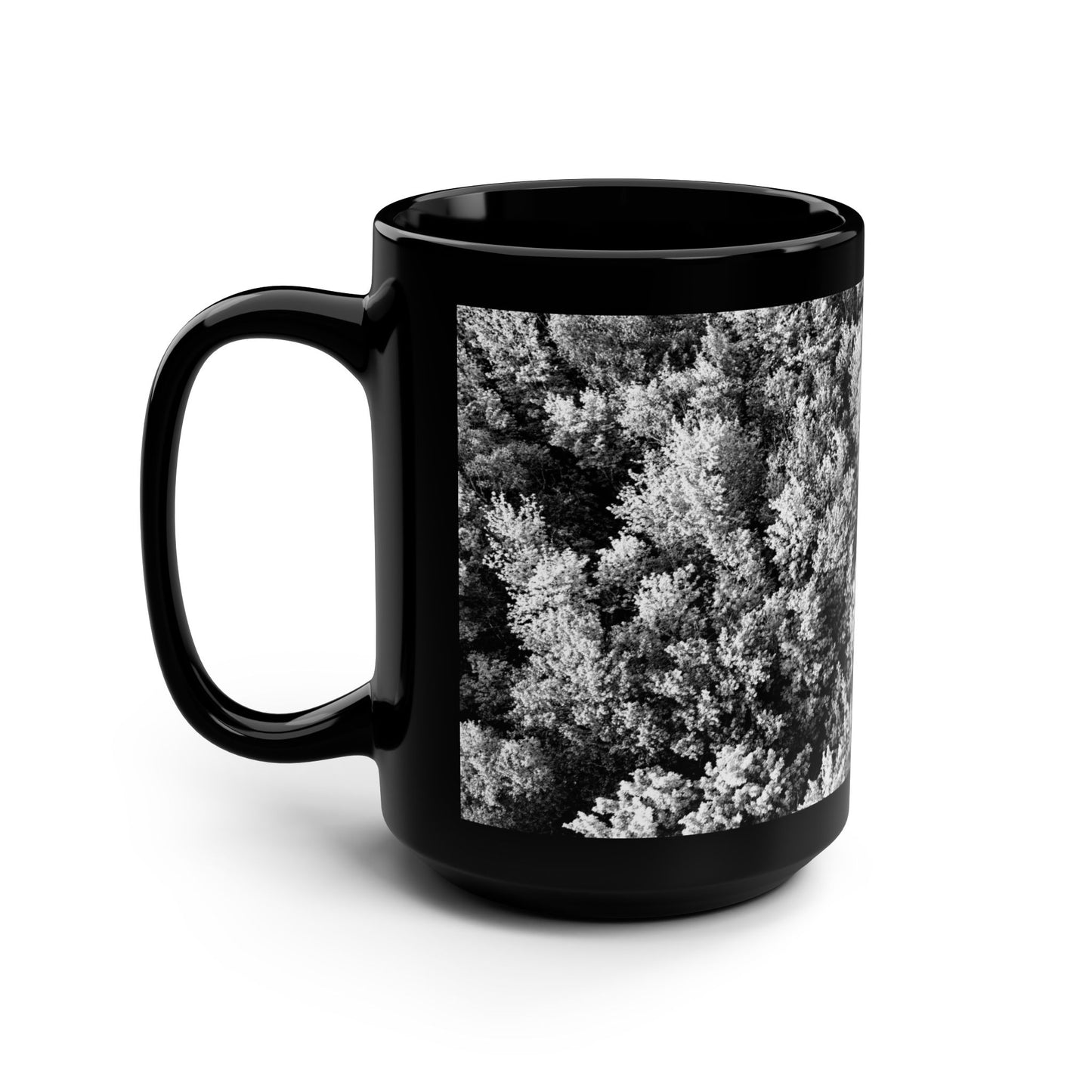 Black & White Trees / Black Mug, 15oz